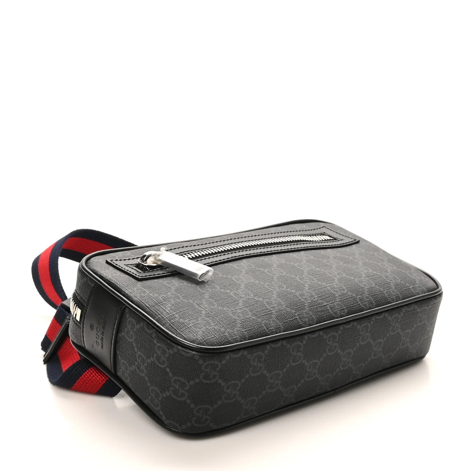 Soft GG Supreme Monogram Web Belt Bag Black Grey - Image 4