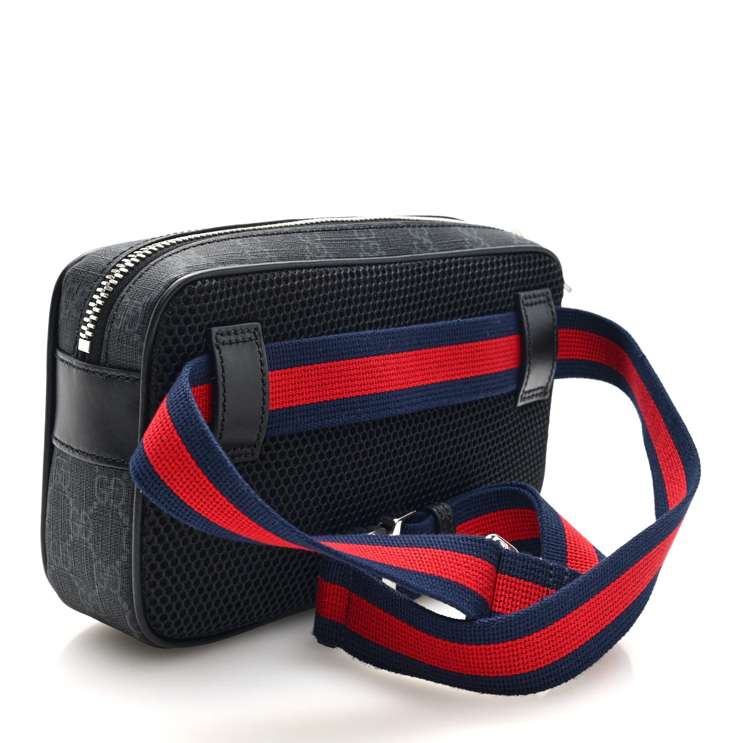 Soft GG Supreme Monogram Web Belt Bag Black Grey - Image 3