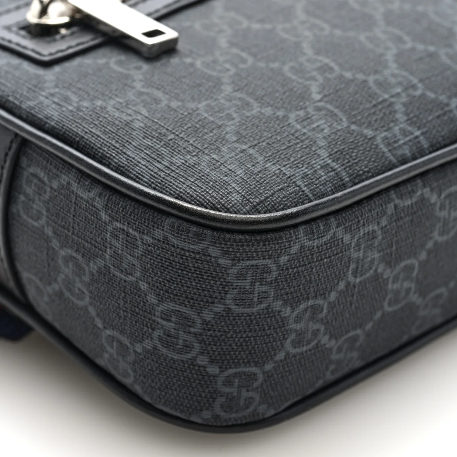 Soft GG Supreme Monogram Web Belt Bag Black Grey - Image 8