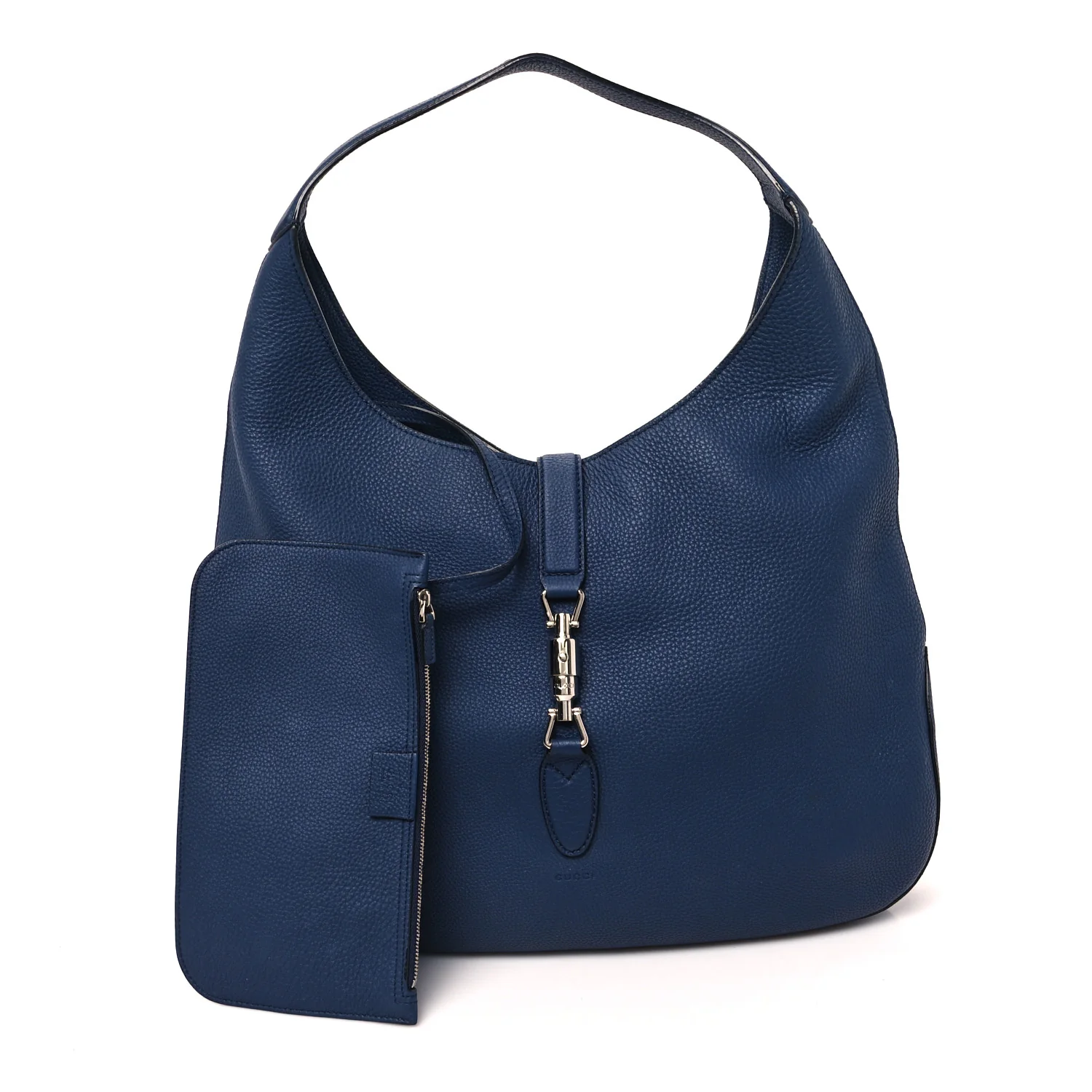 Soft Grained Calfskin Large Jackie Hobo Classic Blue Marine - Image 3