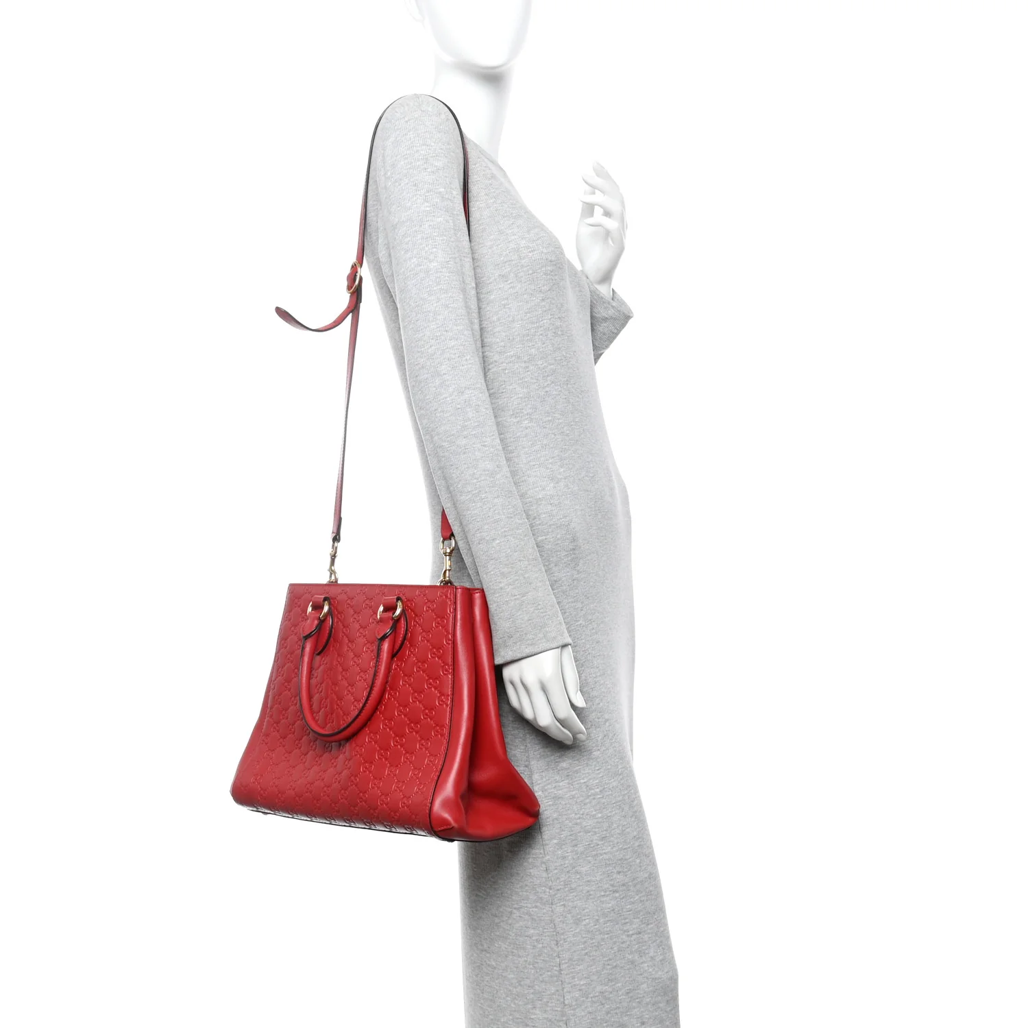 Soft Guccissima Signature Top Handle Tote Bag Red - Image 2