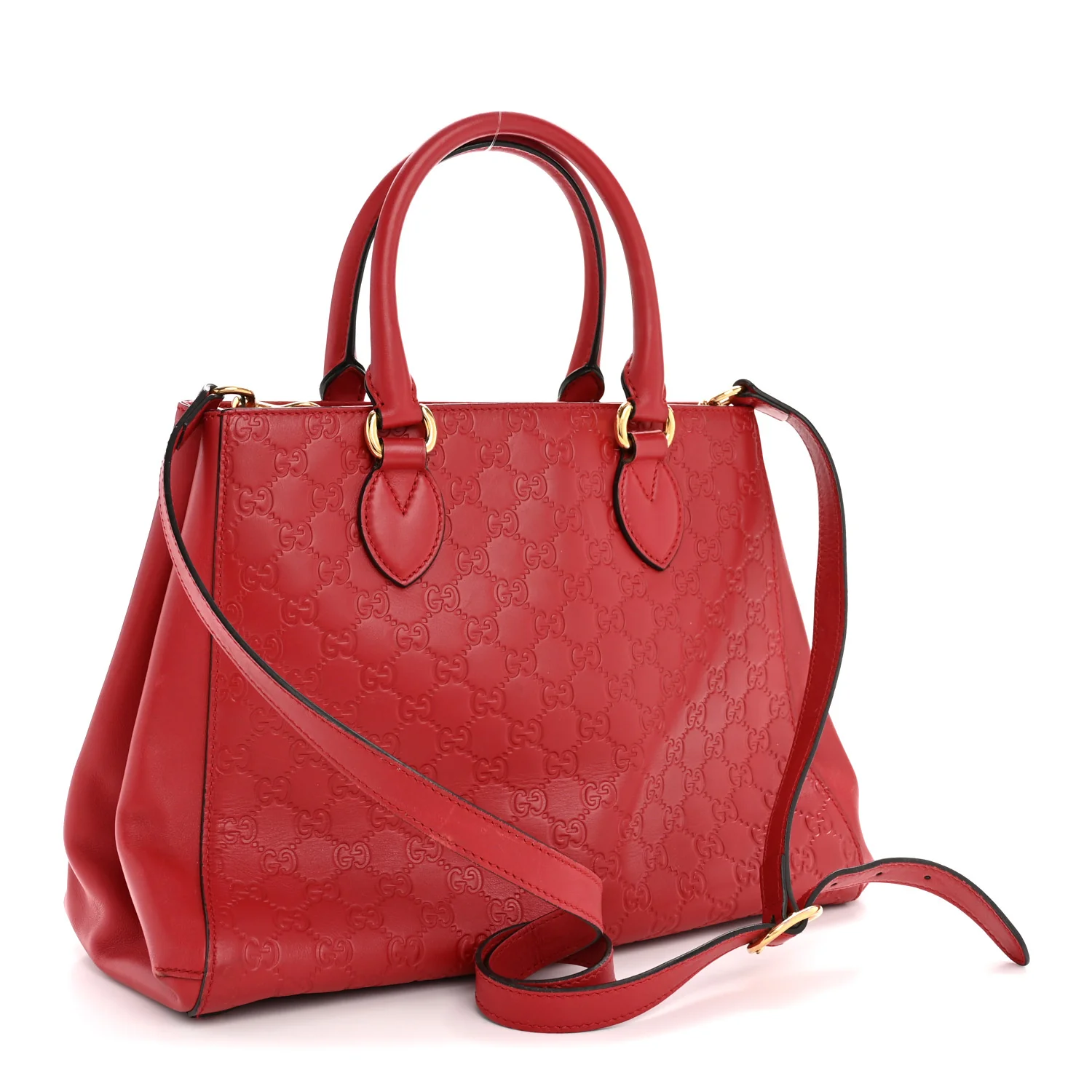 Soft Guccissima Signature Top Handle Tote Bag Red - Image 3
