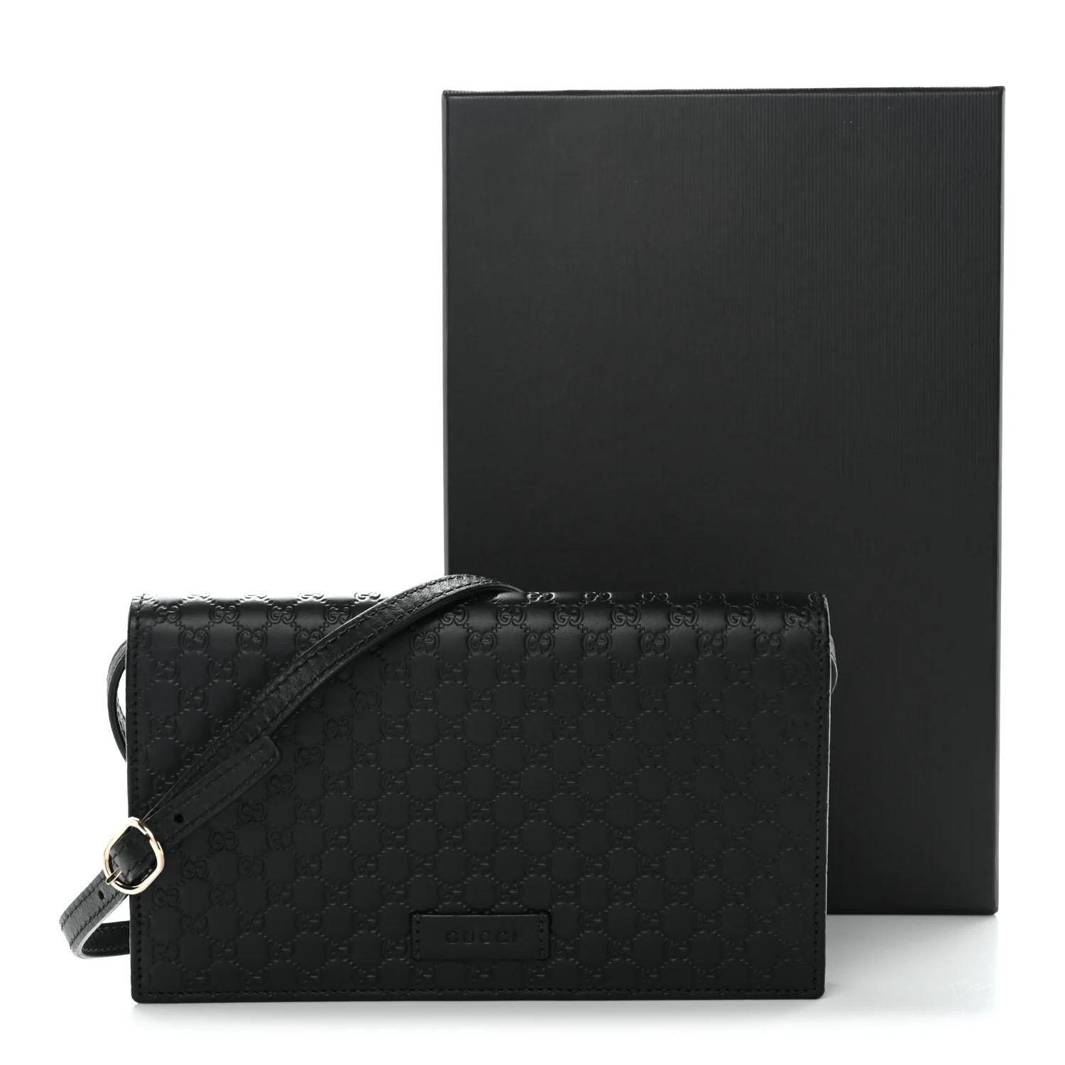 Soft Microguccissima Crossbody Wallet Black - Image 10
