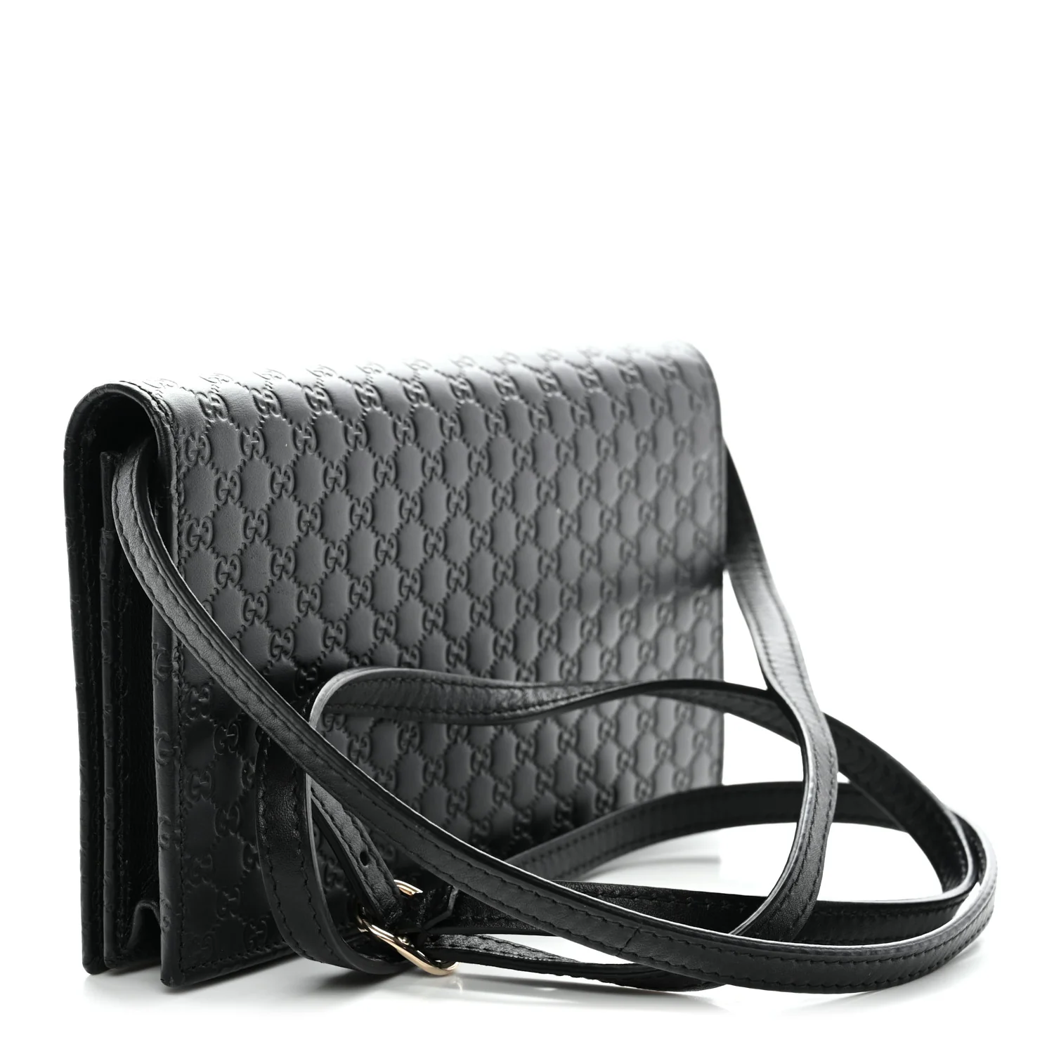 Soft Microguccissima Crossbody Wallet Black - Image 3