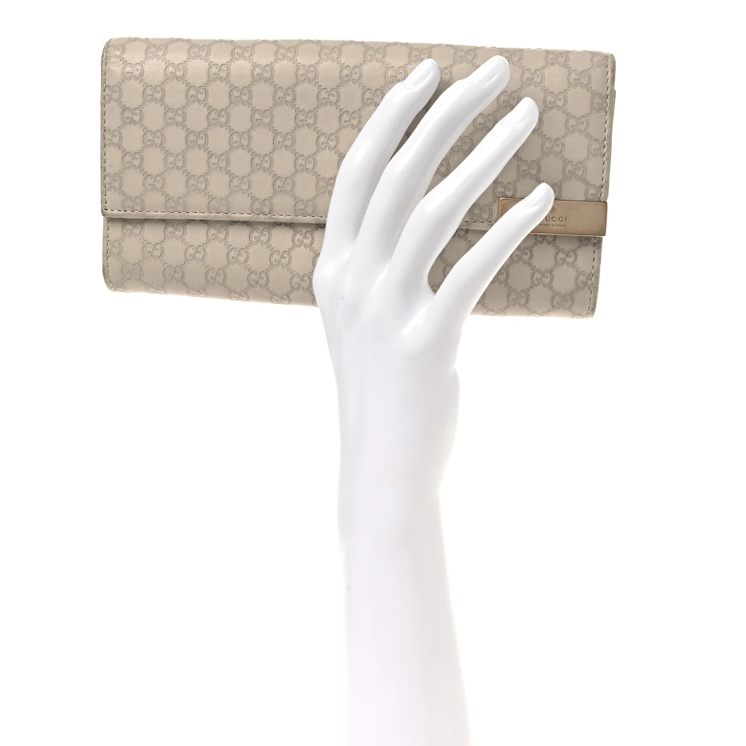 Soft Microguccissima Dice Chain Wallet Beige - Image 2