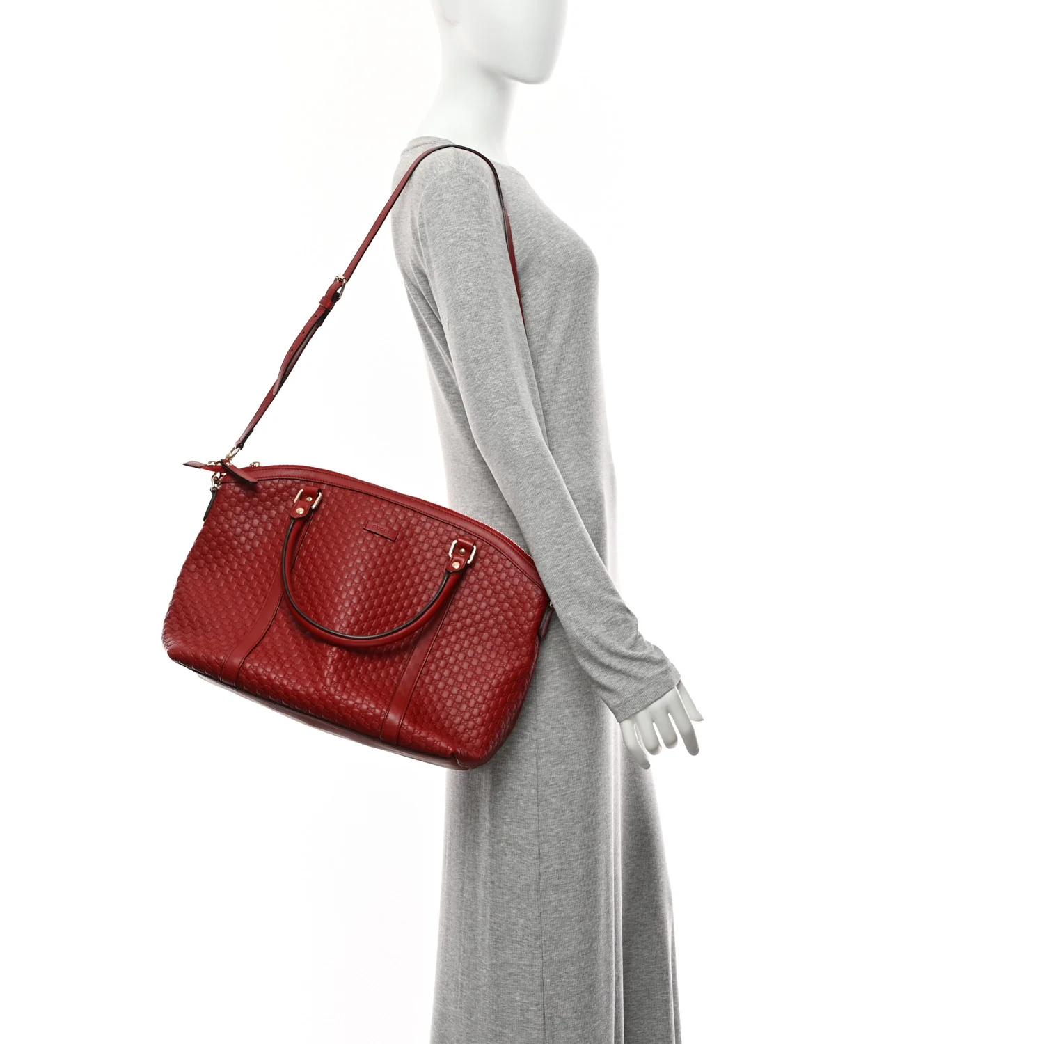 Soft Microguccissima Large Dome Satchel Red - Image 2