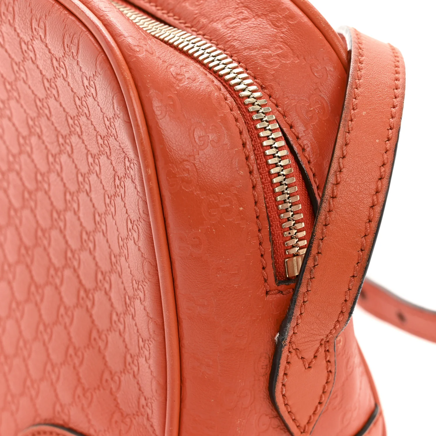 Soft Microguccissima Mini Bree Messenger Bag Sun Orange - Image 12
