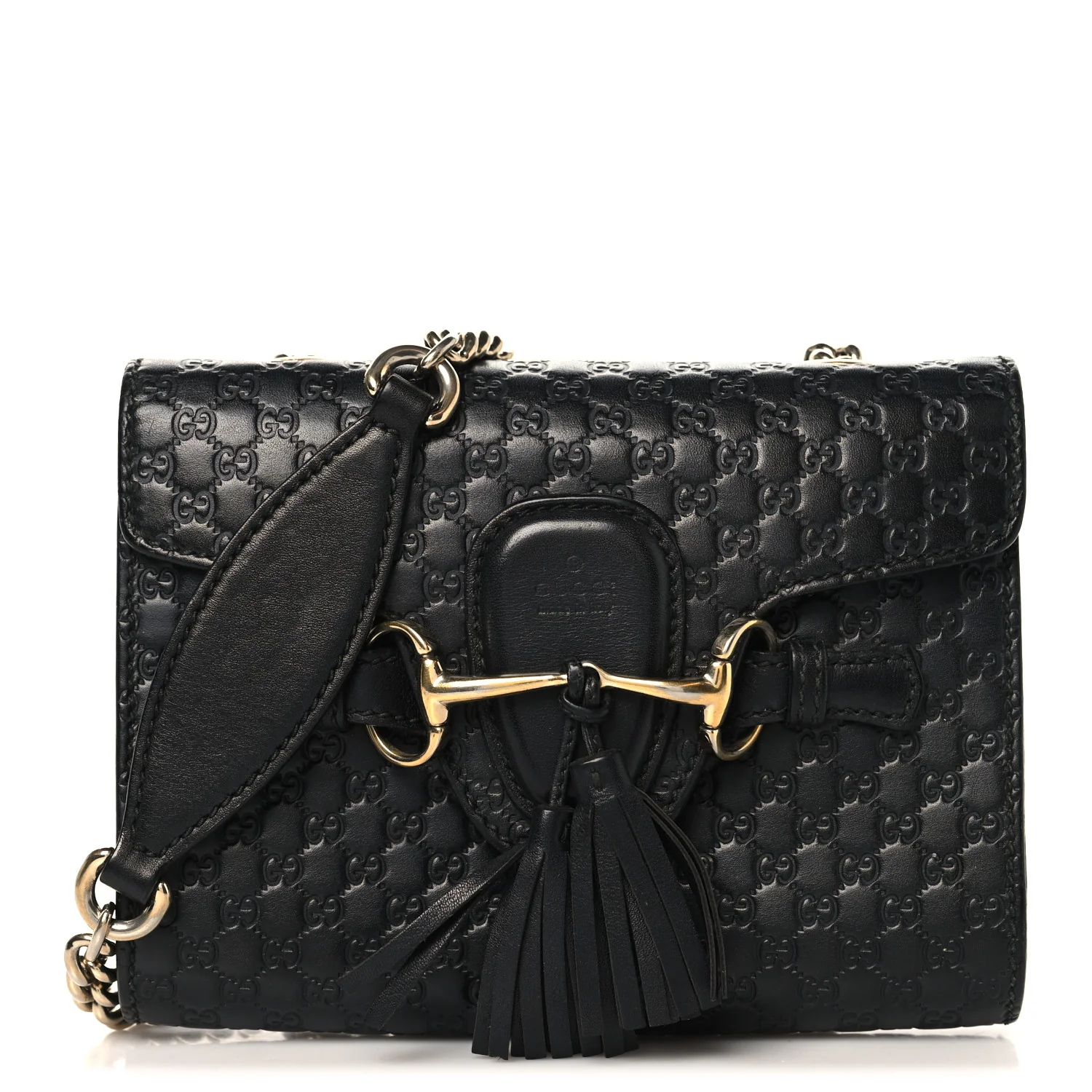 Soft Microguccissima Mini Emily Chain Shoulder Bag Black