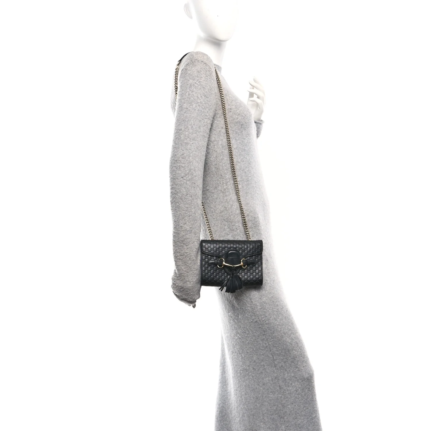 Soft Microguccissima Mini Emily Chain Shoulder Bag Black - Image 2