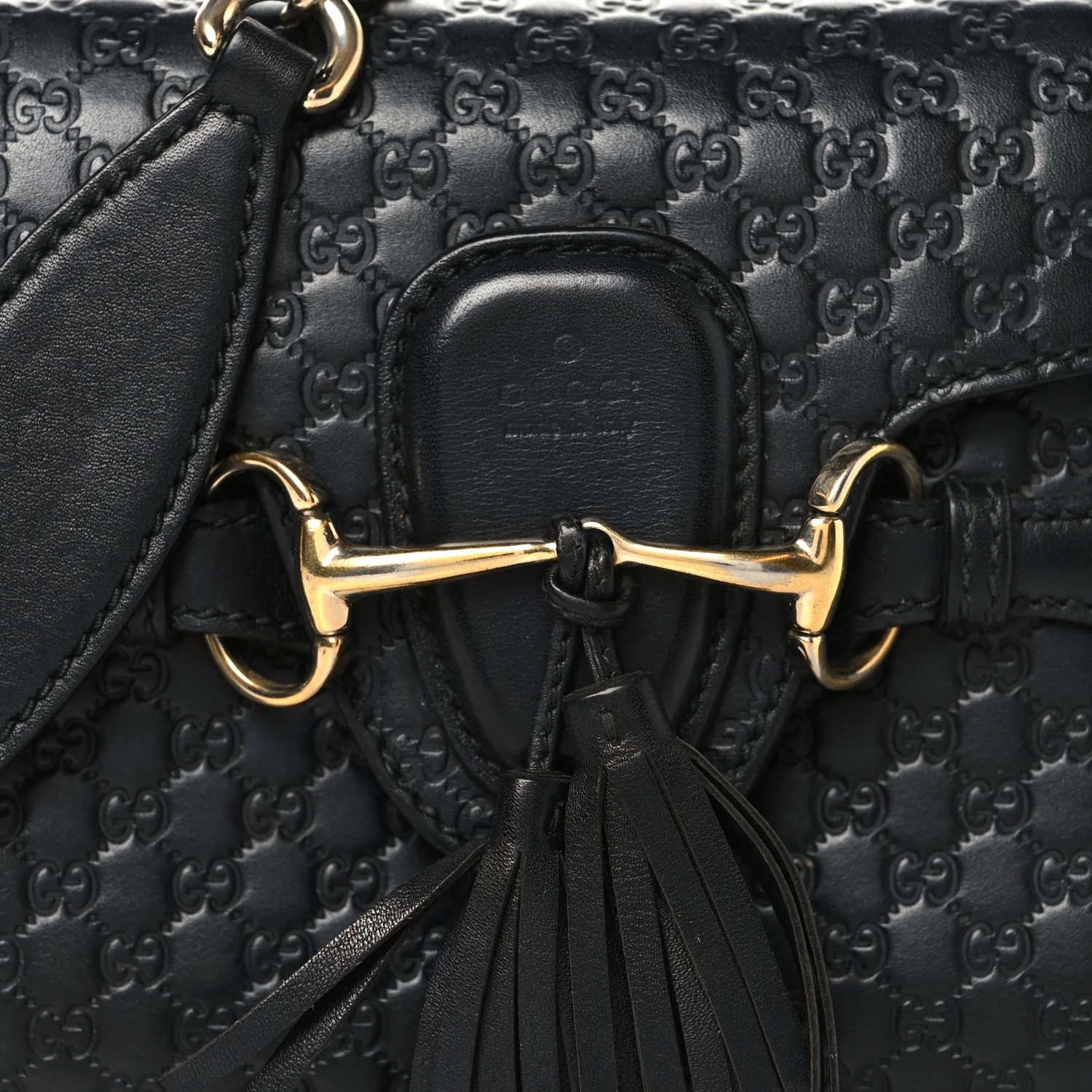 Soft Microguccissima Mini Emily Chain Shoulder Bag Black - Image 8