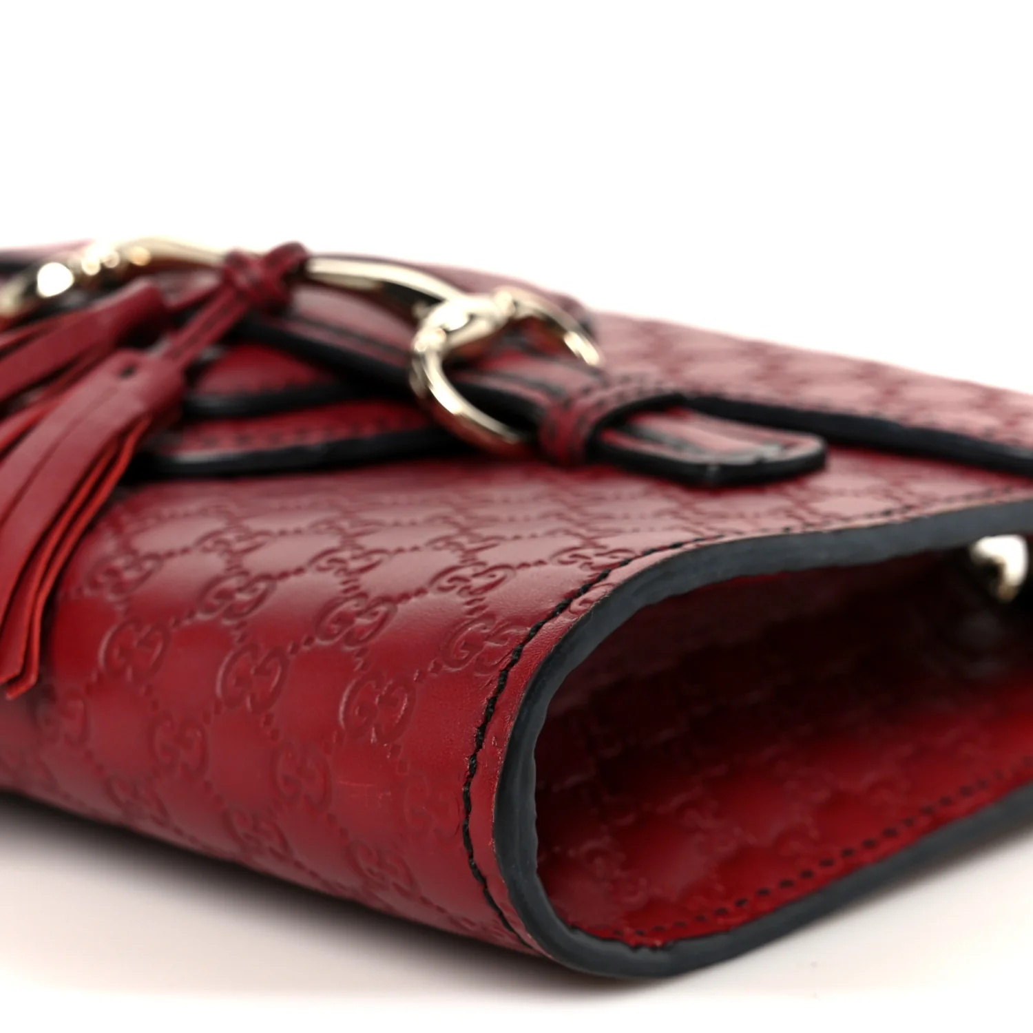 Soft Microguccissima Mini Emily Chain Shoulder Bag Rosso - Image 12