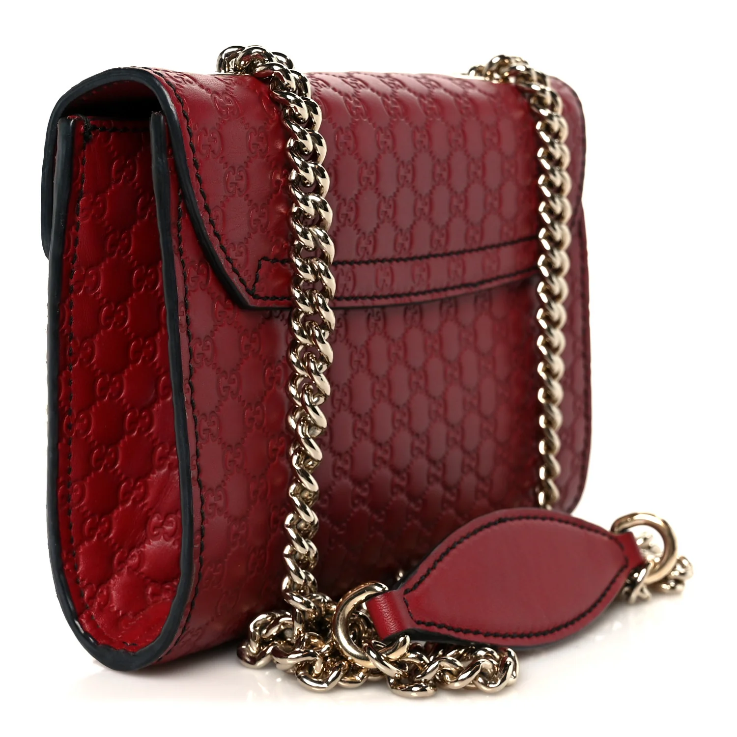 Soft Microguccissima Mini Emily Chain Shoulder Bag Rosso - Image 3