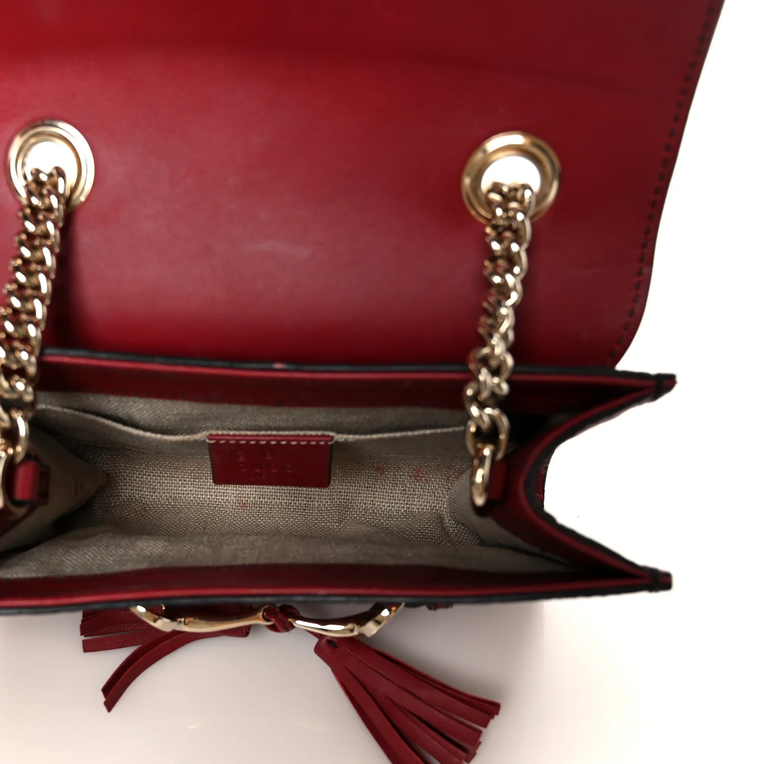 Soft Microguccissima Mini Emily Chain Shoulder Bag Rosso - Image 5
