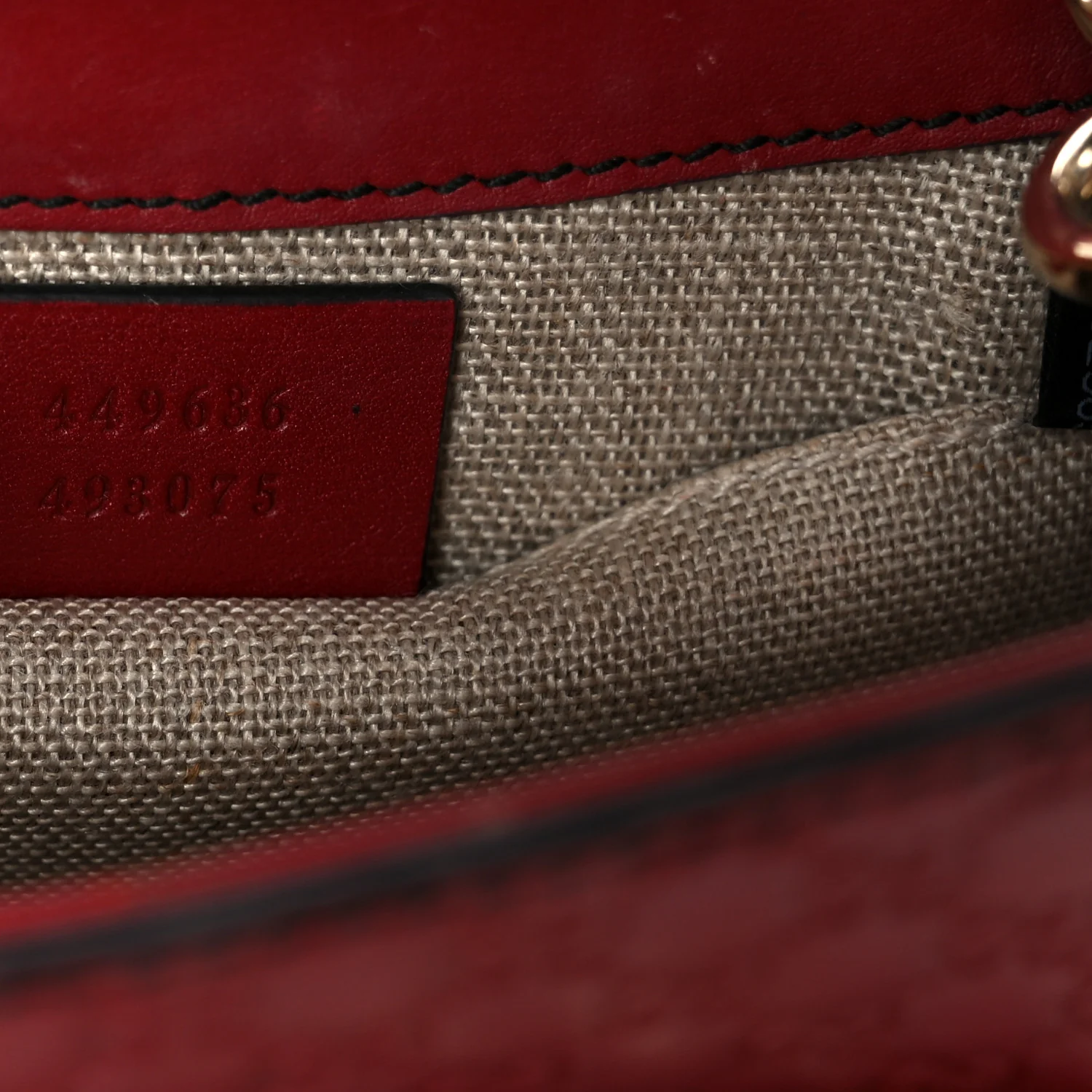 Soft Microguccissima Mini Emily Chain Shoulder Bag Rosso - Image 7