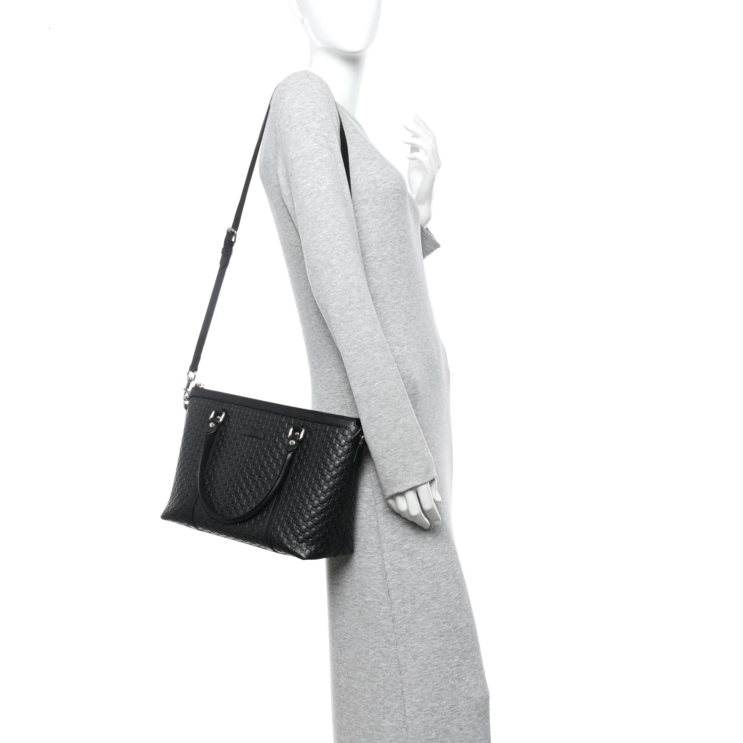 Soft Microguccissima Small Zippered Satchel Black - Image 2