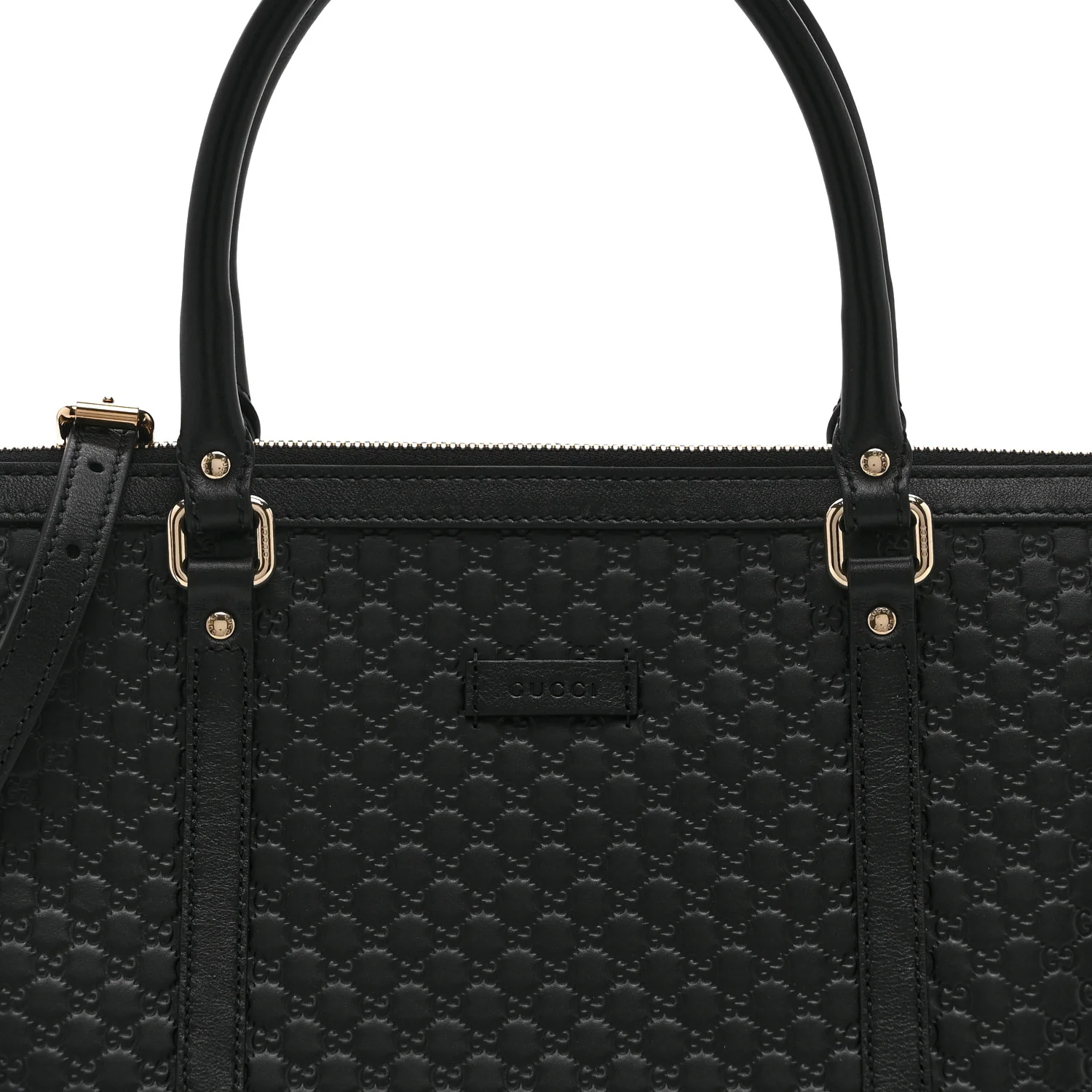 Soft Microguccissima Small Zippered Satchel Black - Image 9