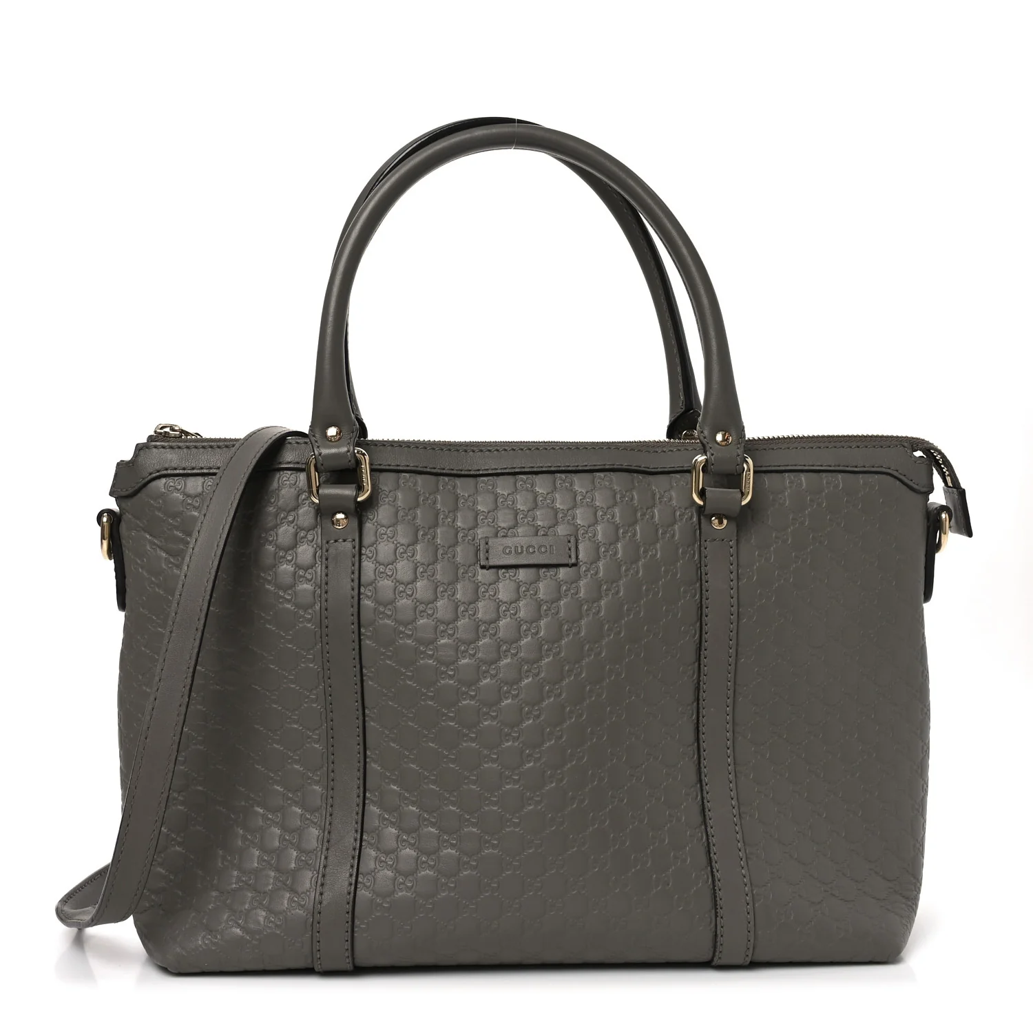 Soft Microguccissima Small Zippered Satchel Loess