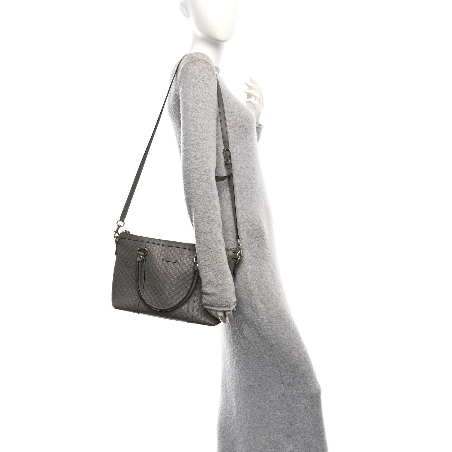 Soft Microguccissima Small Zippered Satchel Loess - Image 2