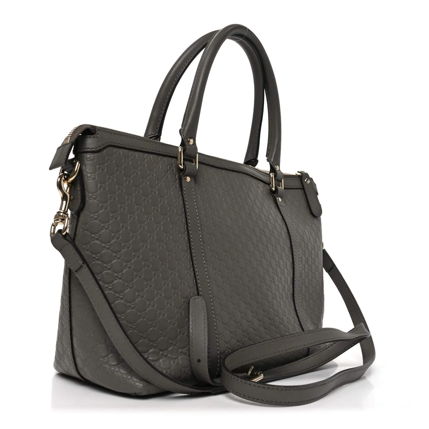 Soft Microguccissima Small Zippered Satchel Loess - Image 3