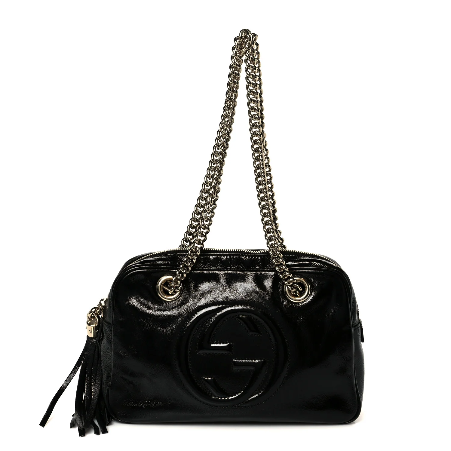 Soft Patent Small Soho Bowler Black