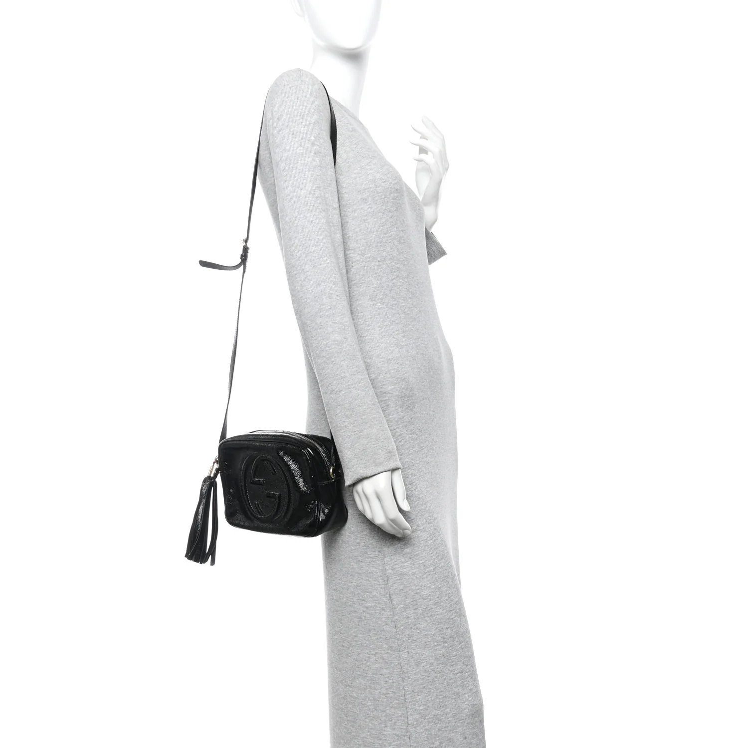 Soft Patent Small Soho Disco Bag Black - Image 2
