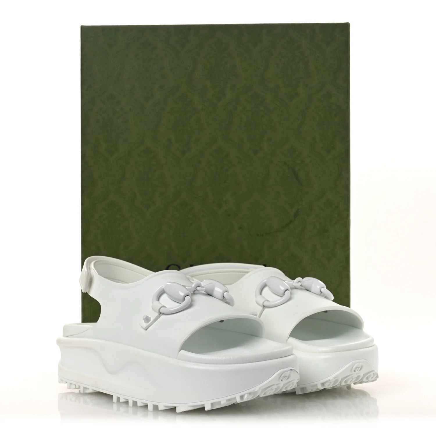 Soft Rubber Horsebit Touch Womens Strapped Sandals 38 Great White - Image 11