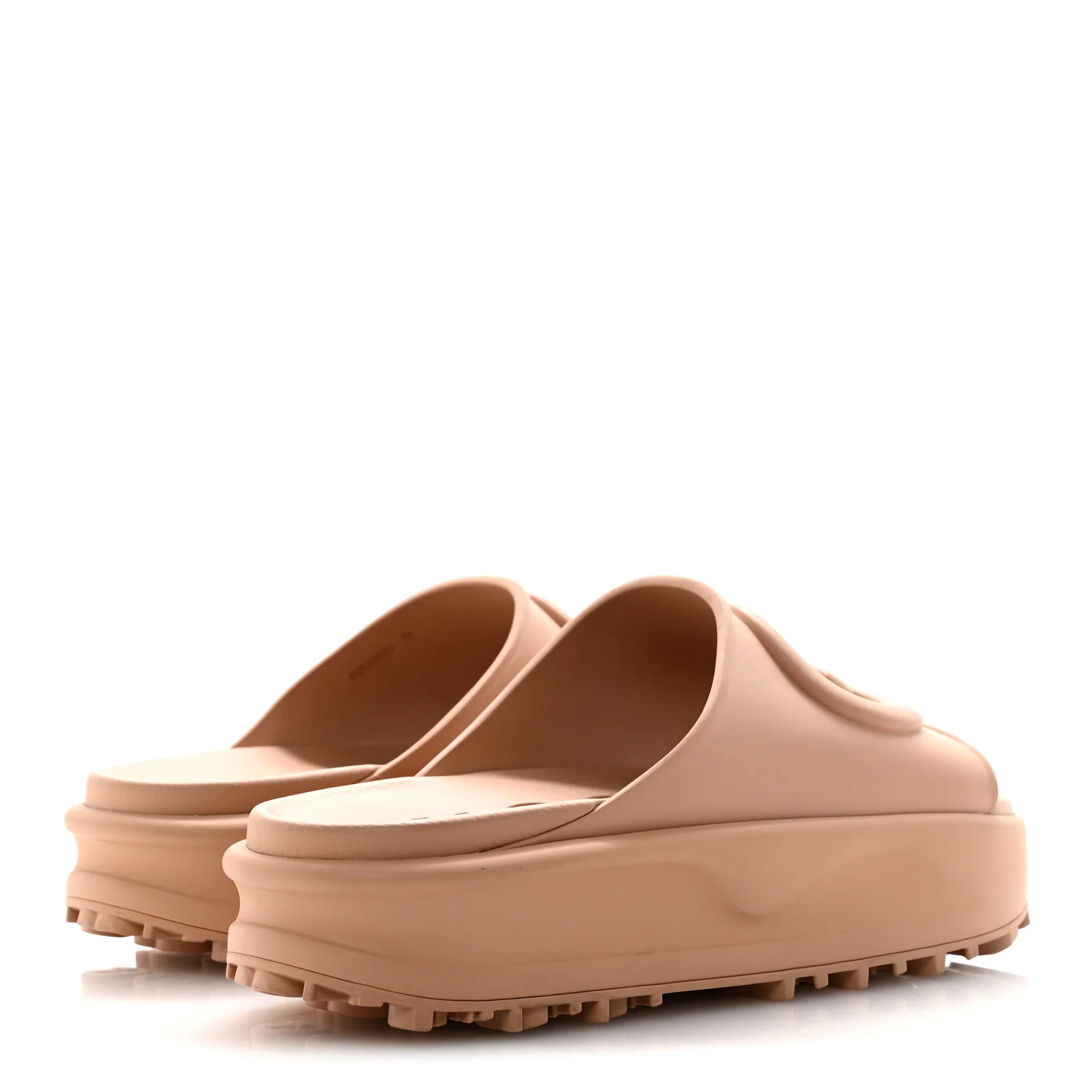 Soft Rubber Mens Interlocking G Platform 42mm Slide Sandals 9 Vintage Camel - Image 5