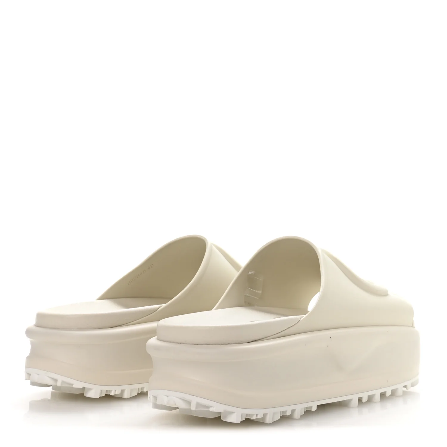 Soft Rubber Womens Interlocking G Platform 42mm Slide Sandals 40 Off White - Image 10