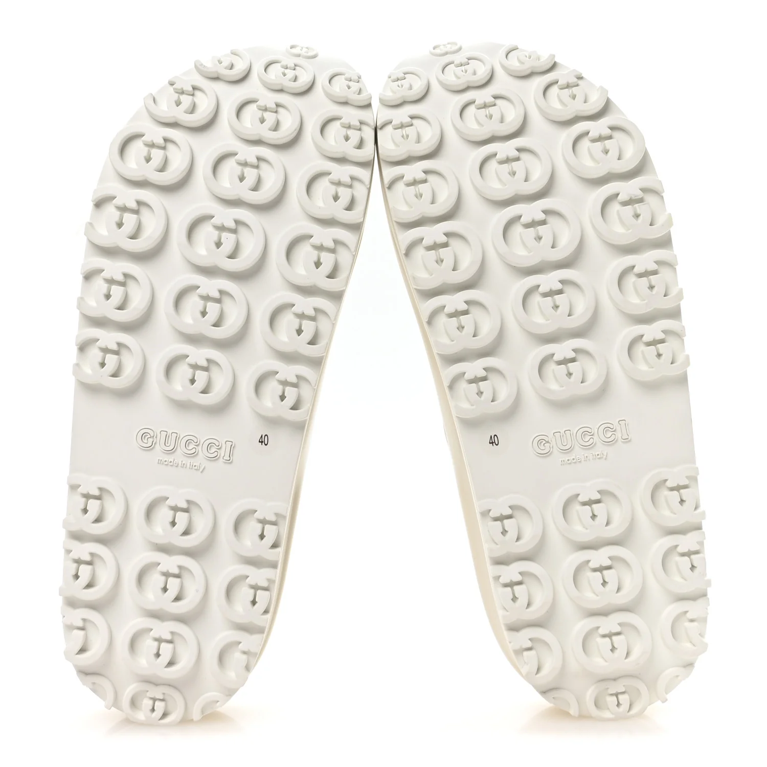 Soft Rubber Womens Interlocking G Platform 42mm Slide Sandals 40 Off White - Image 12