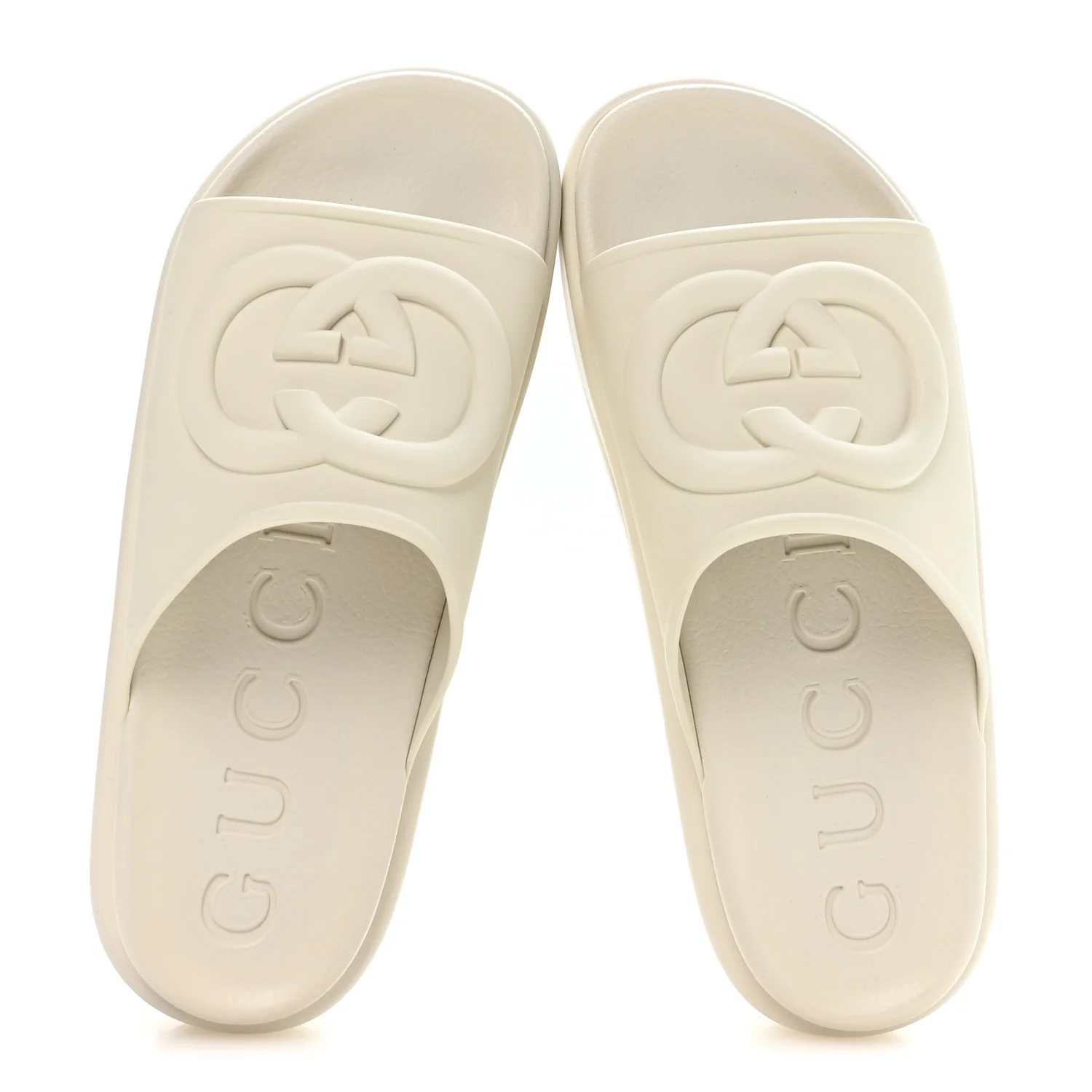 Soft Rubber Womens Interlocking G Platform 42mm Slide Sandals 40 Off White - Image 3