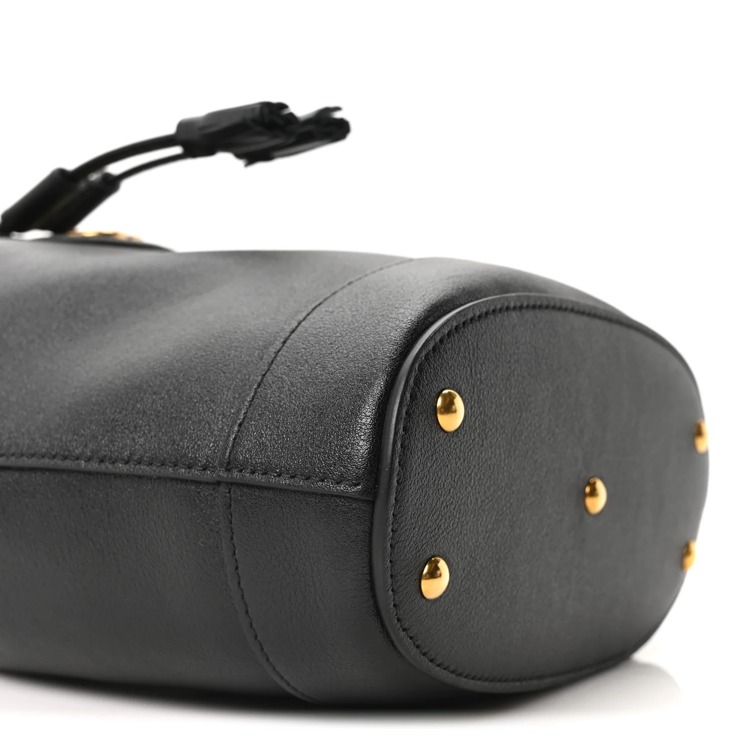 Softy Wonka Textured Dollar Calfskin Mini Diana Bucket Bag Black - Image 9