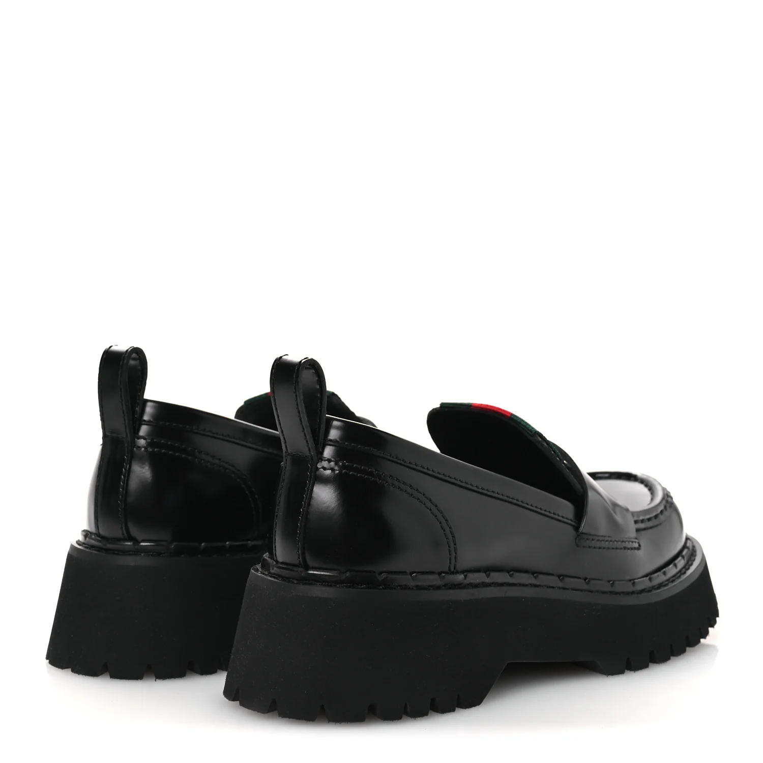 Spice Lux Womens Thea Web 20mm Platform Loafers 37 Black - Image 5