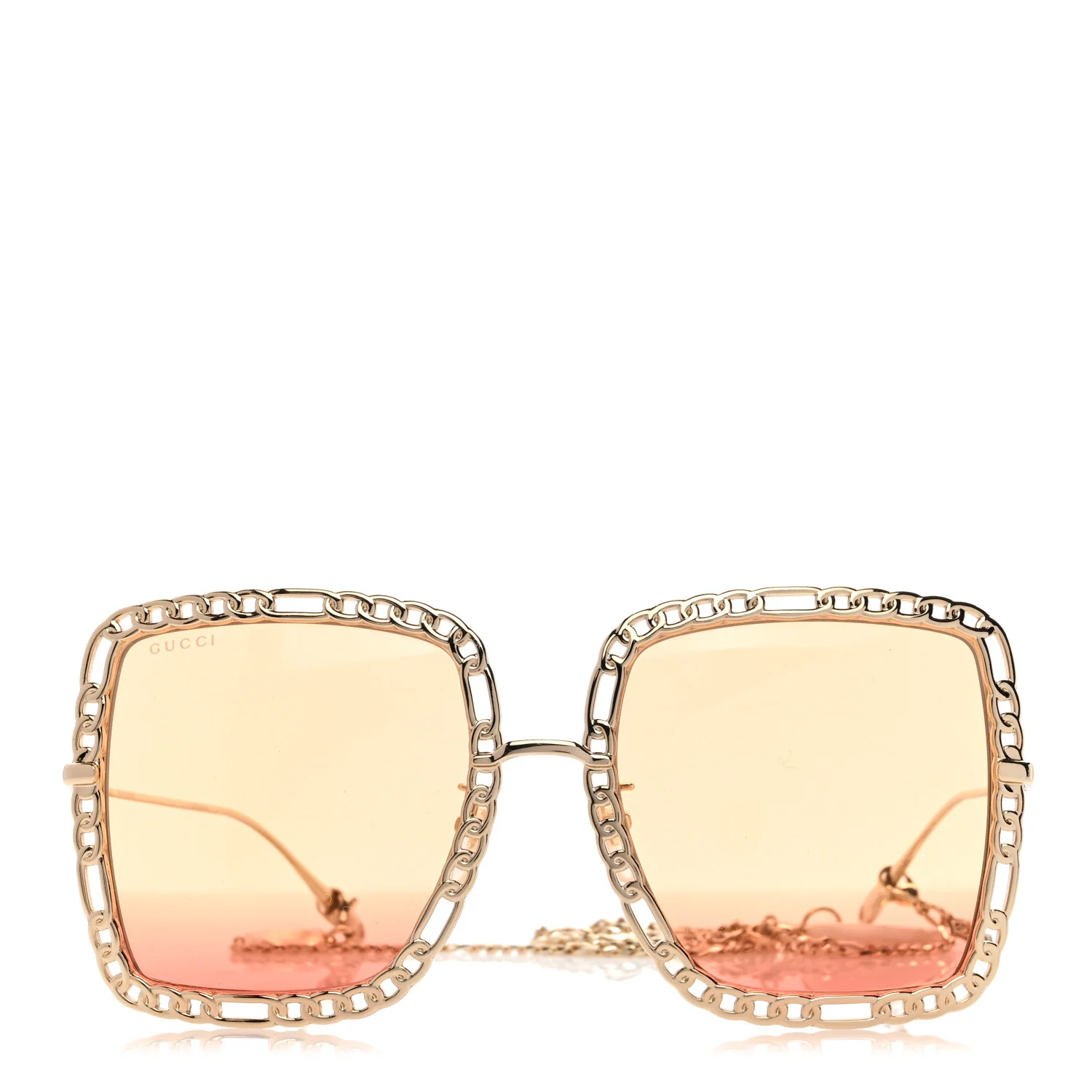 Square Frame Oversized Sunglasses GG1033S Gold Orange - Image 2
