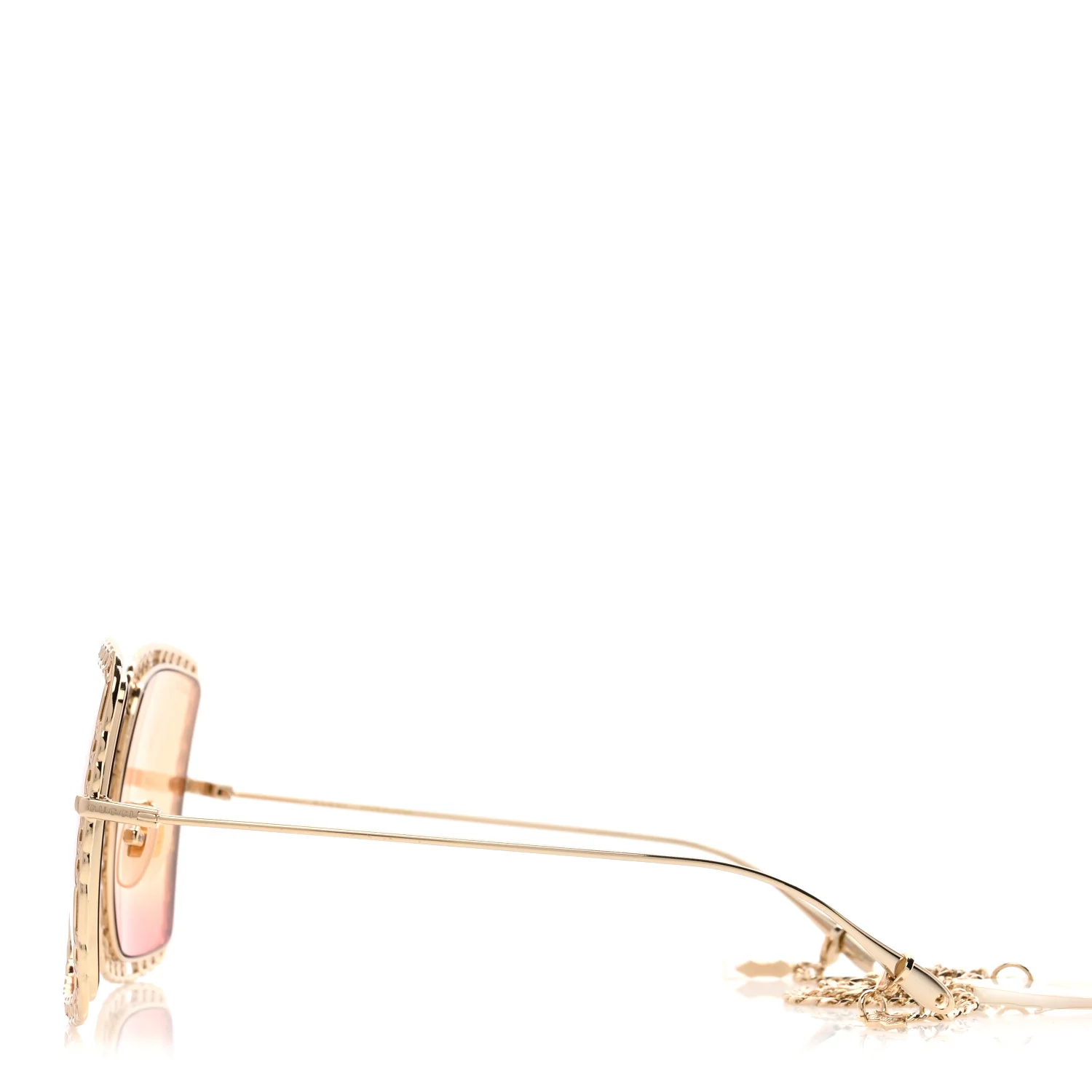 Square Frame Oversized Sunglasses GG1033S Gold Orange - Image 3