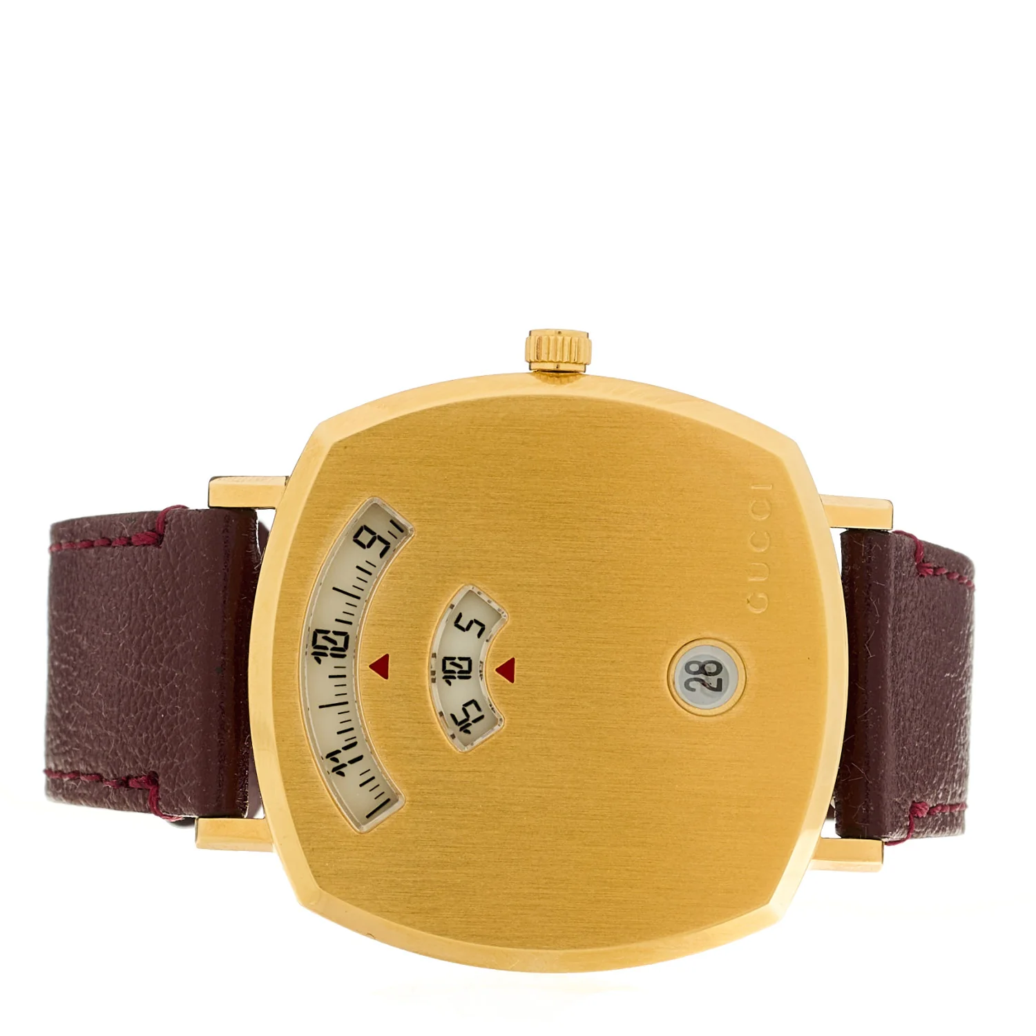Stainless Steel Alligator 35mm Grip Quartz Watch Burgundy - Image 2