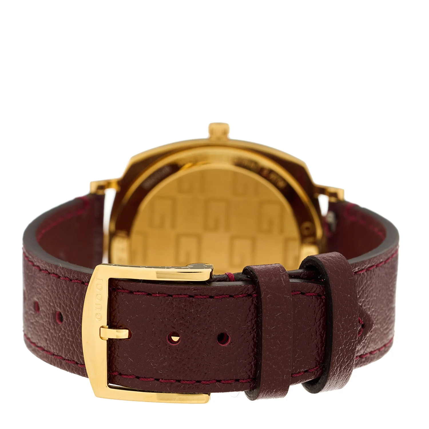 Stainless Steel Alligator 35mm Grip Quartz Watch Burgundy - Image 3