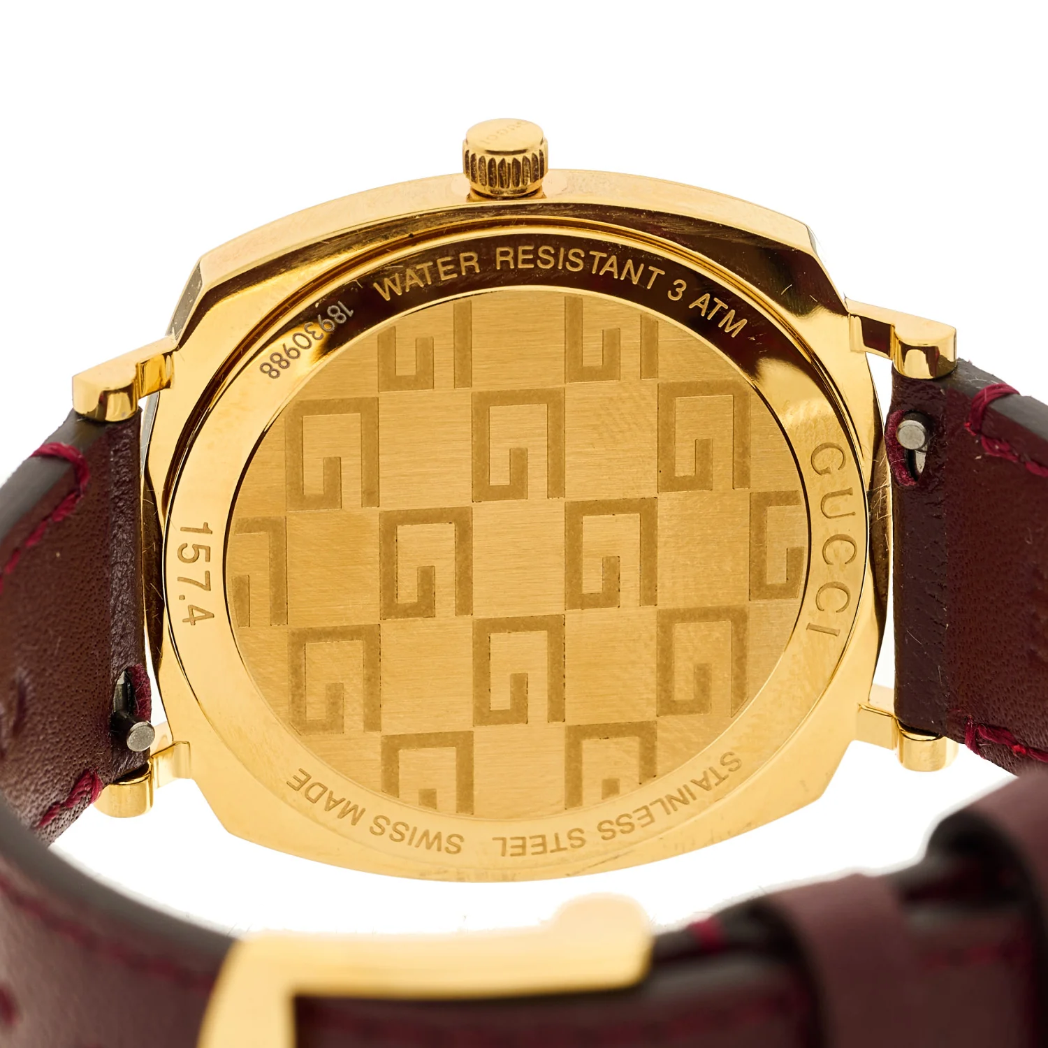 Stainless Steel Alligator 35mm Grip Quartz Watch Burgundy - Image 4