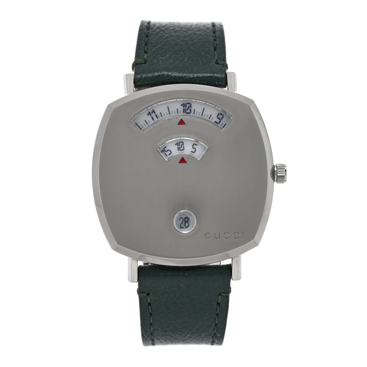 Stainless Steel Calfskin 35mm Grip Quartz Watch Green