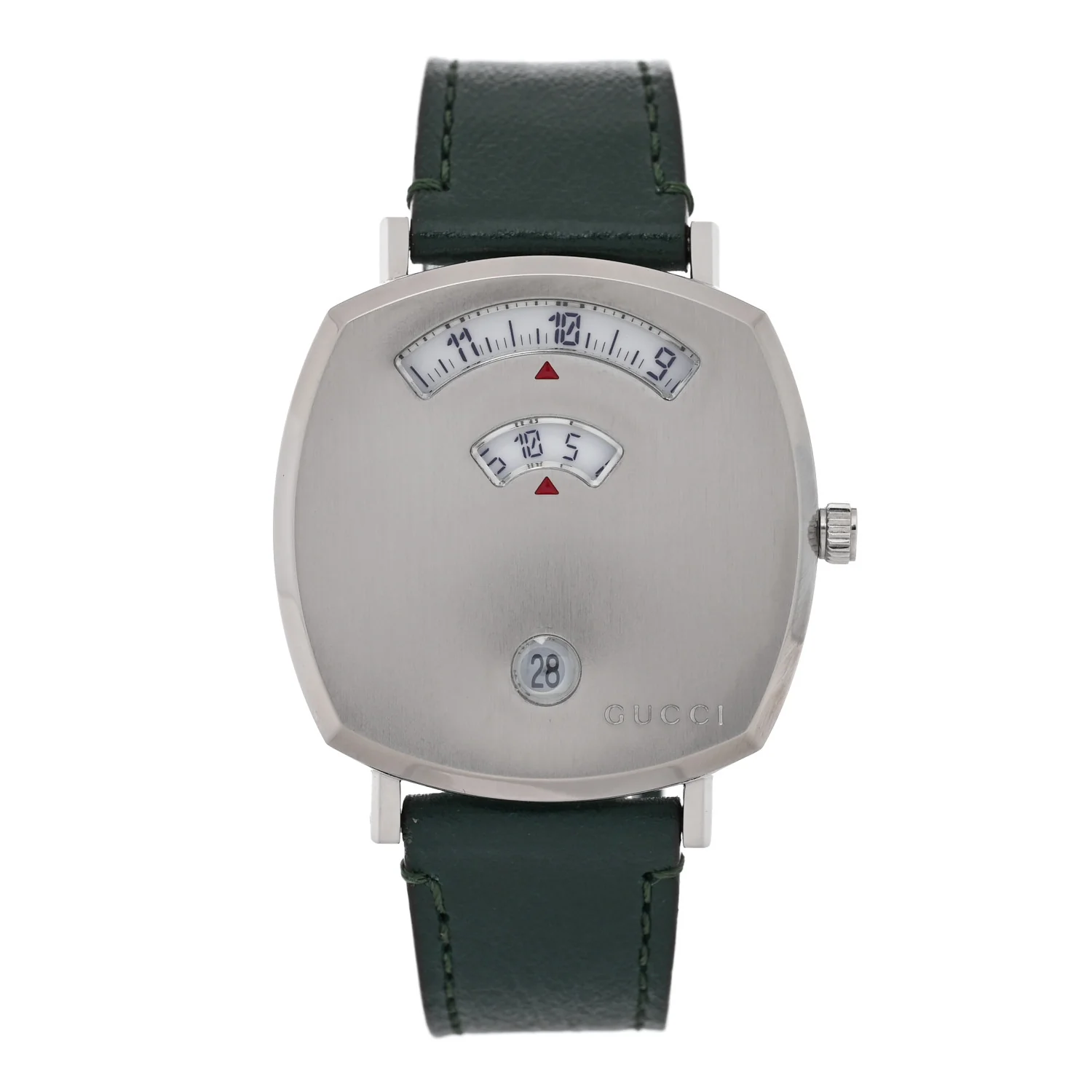 Stainless Steel Calfskin 35mm Grip Quartz Watch Green