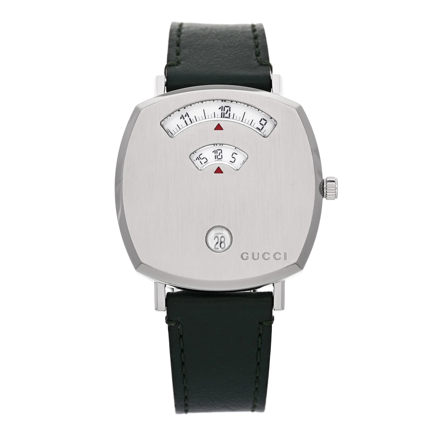 Stainless Steel Calfskin 35mm Grip Quartz Watch Green