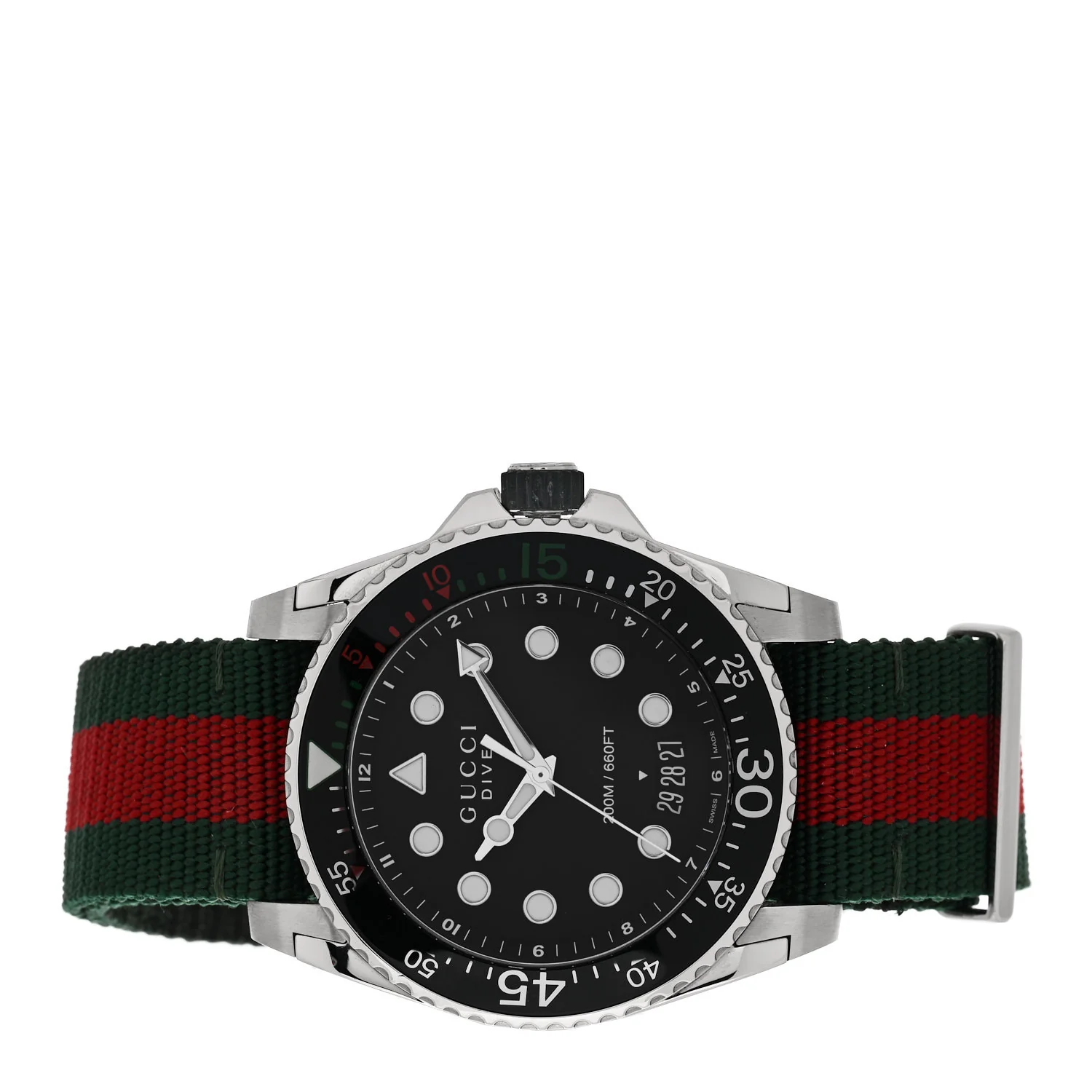 Stainless Steel Nylon 45mm Dive Quartz Watch Black - Image 2