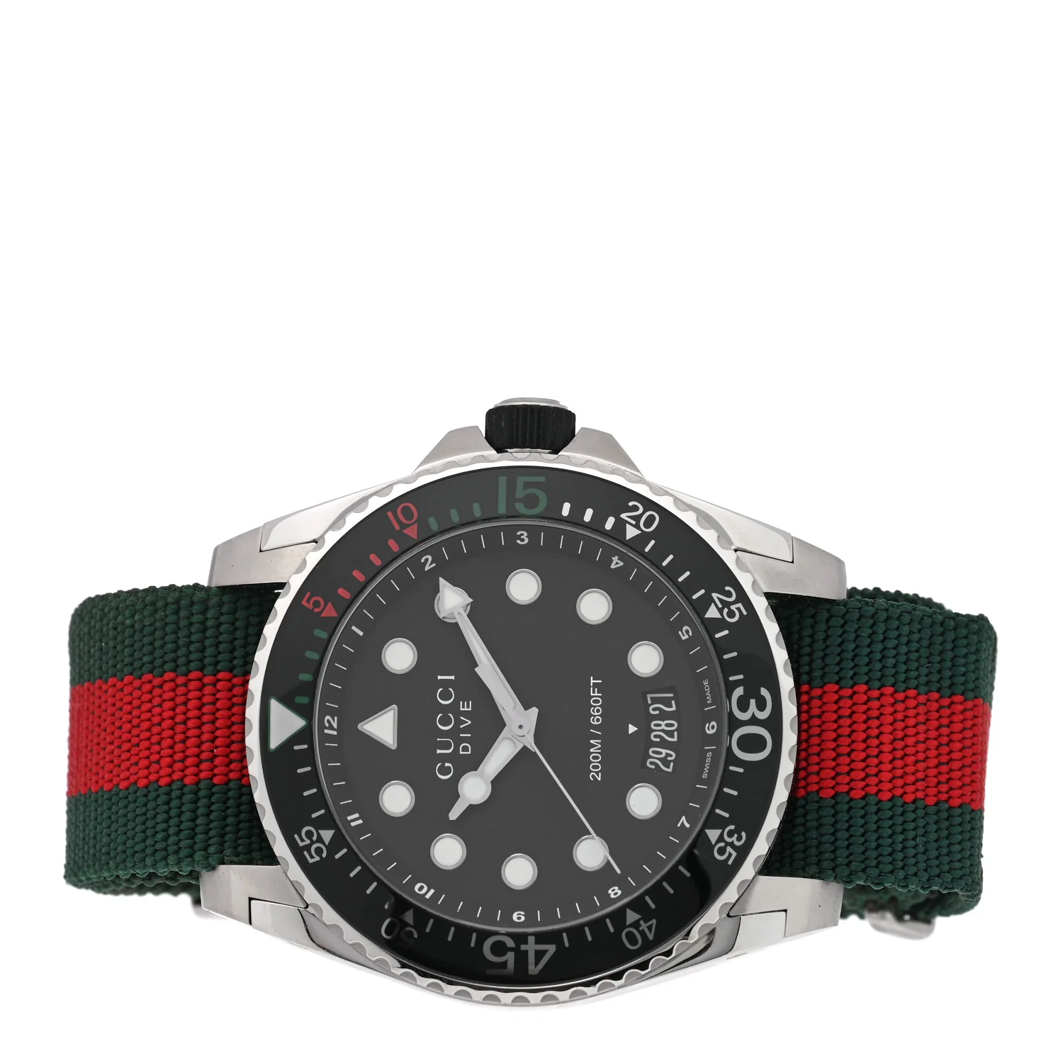 Stainless Steel Nylon 45mm Dive Quartz Watch Black - Image 2