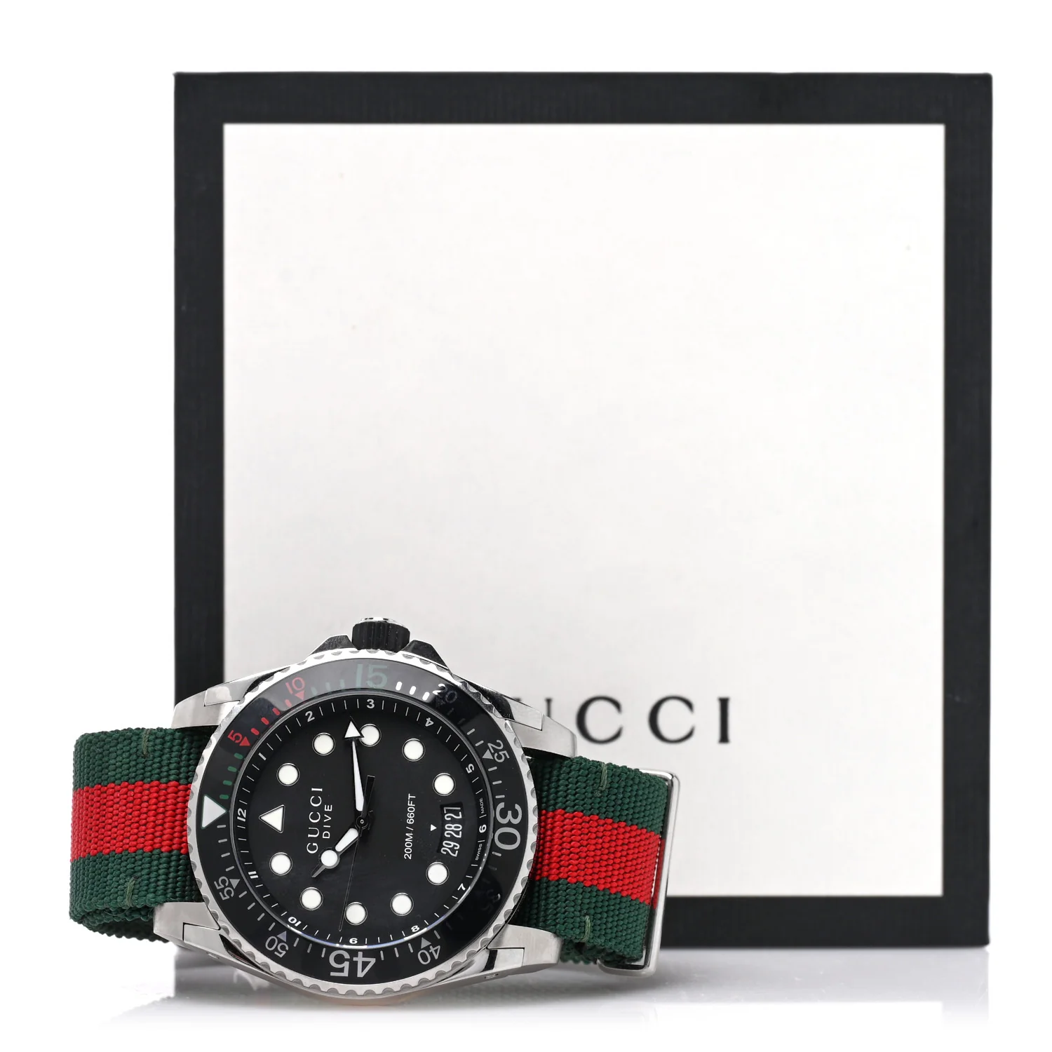 Stainless Steel Nylon 45mm Dive Quartz Watch Black - Image 5