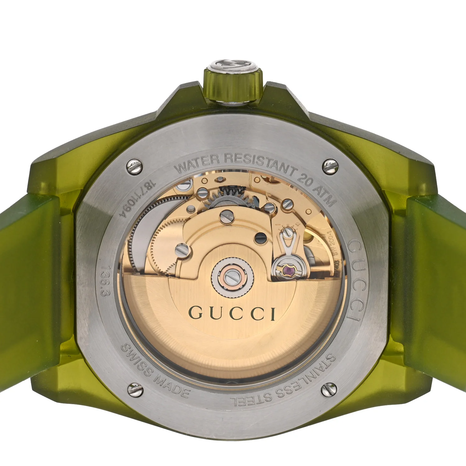 Stainless Steel Rubber 40mm Dive Quartz Watch Green - Image 4