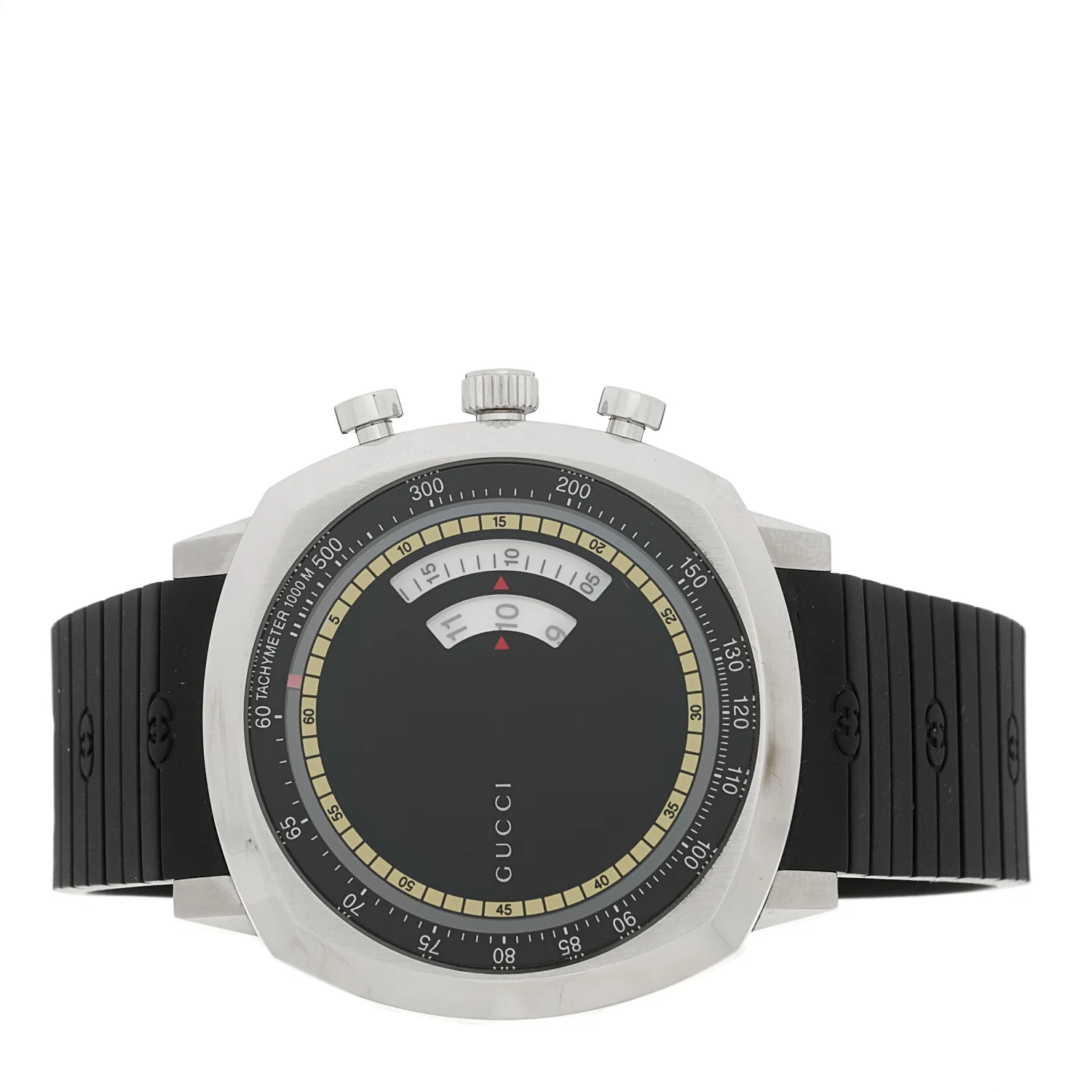 Stainless Steel Rubber 40mm Grip Quartz Watch Black - Image 2