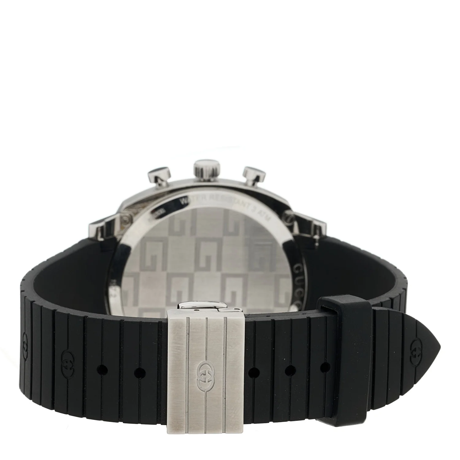 Stainless Steel Rubber 40mm Grip Quartz Watch Black - Image 3