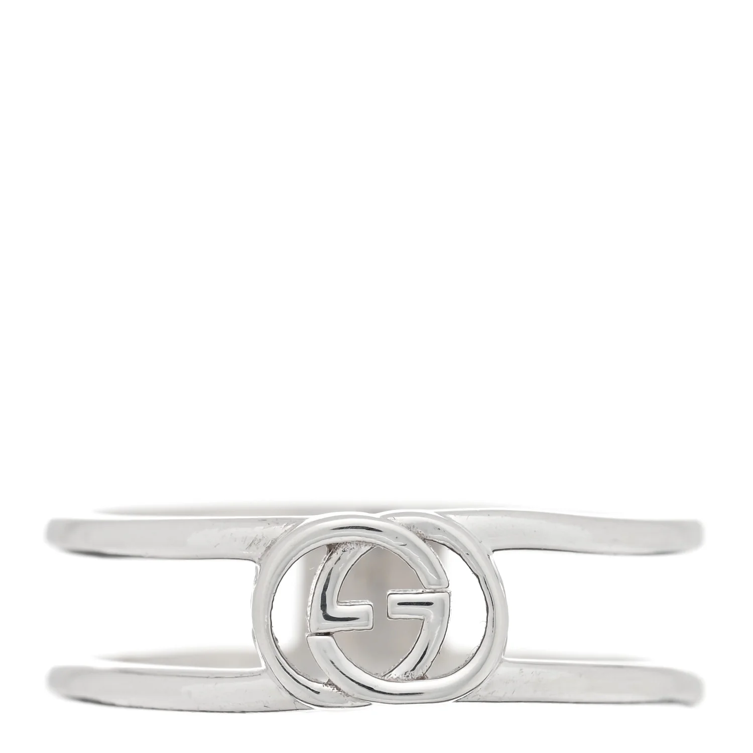 Sterling Silver 6mm Interlocking G Open Band Ring 56 7.5