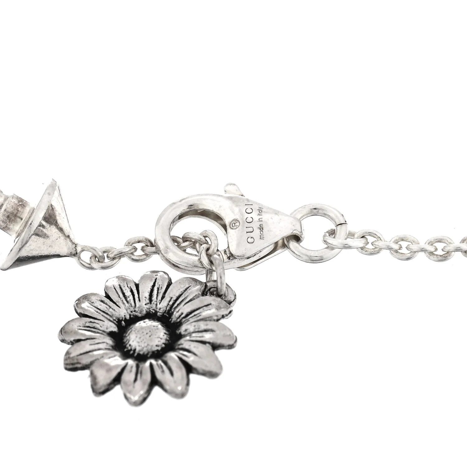 Sterling Silver Blue Topaz Mother of Pearl Resin Double G Flower Bracelet Turquoise - Image 3