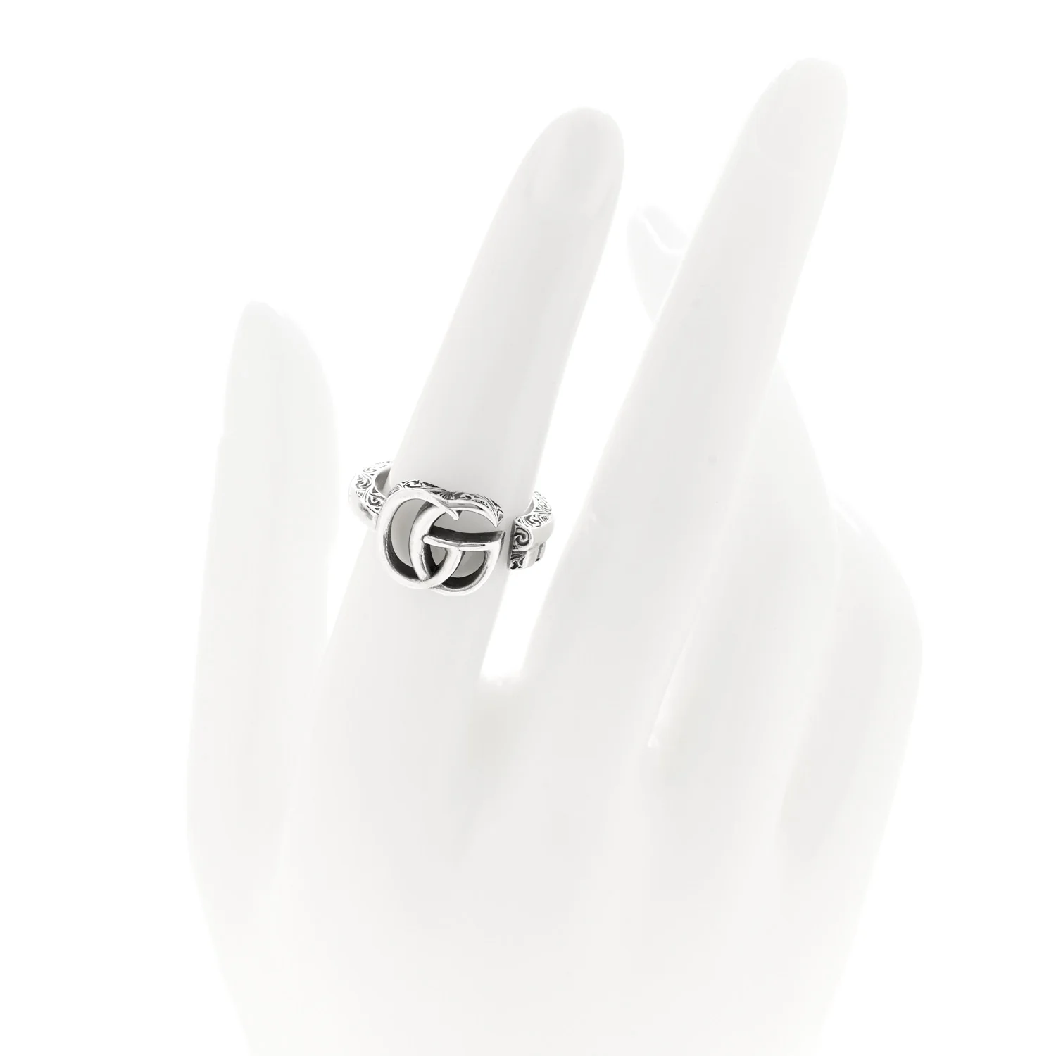 Sterling Silver GG Marmont Key Motif Ring 53 6.25 - Image 2