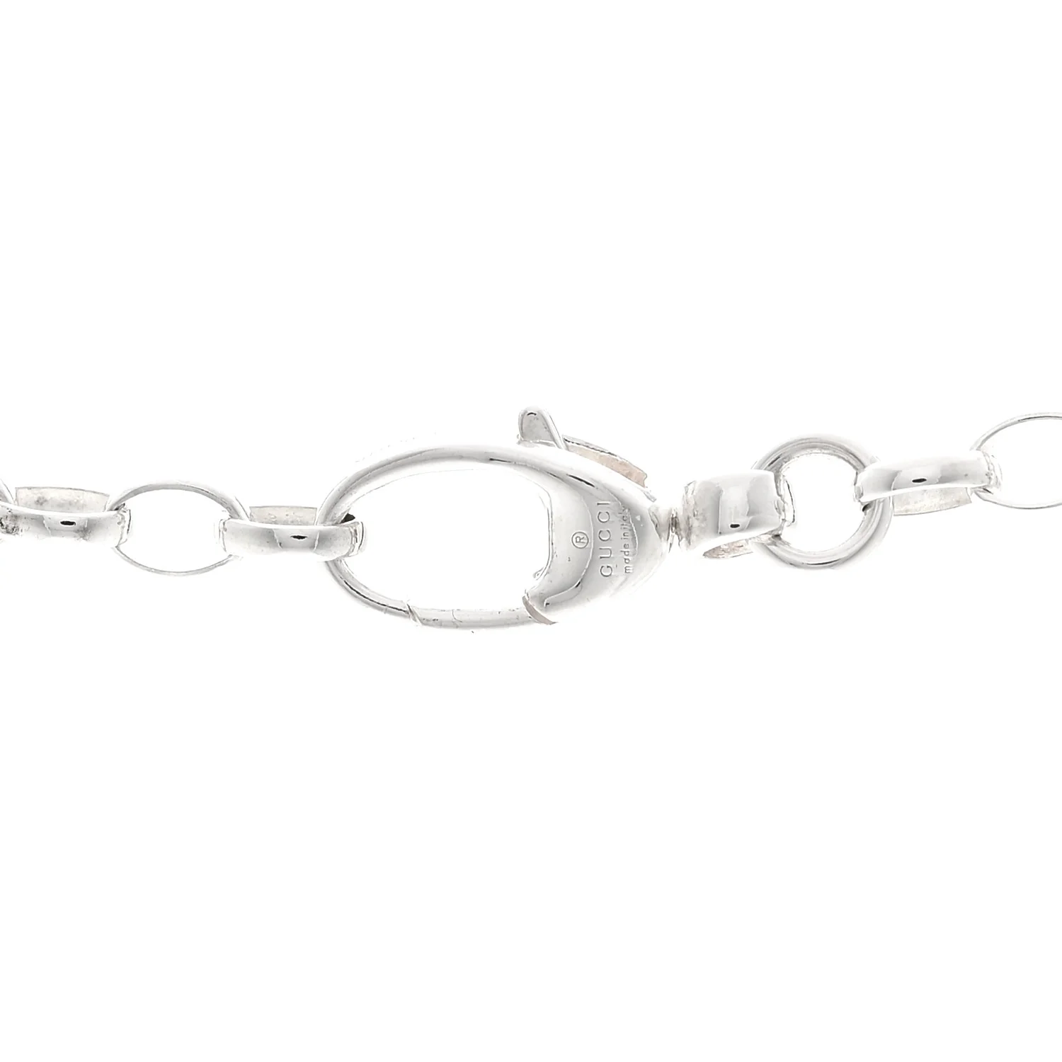 Sterling Silver Interlocking Circle GG Pendant Necklace - Image 4